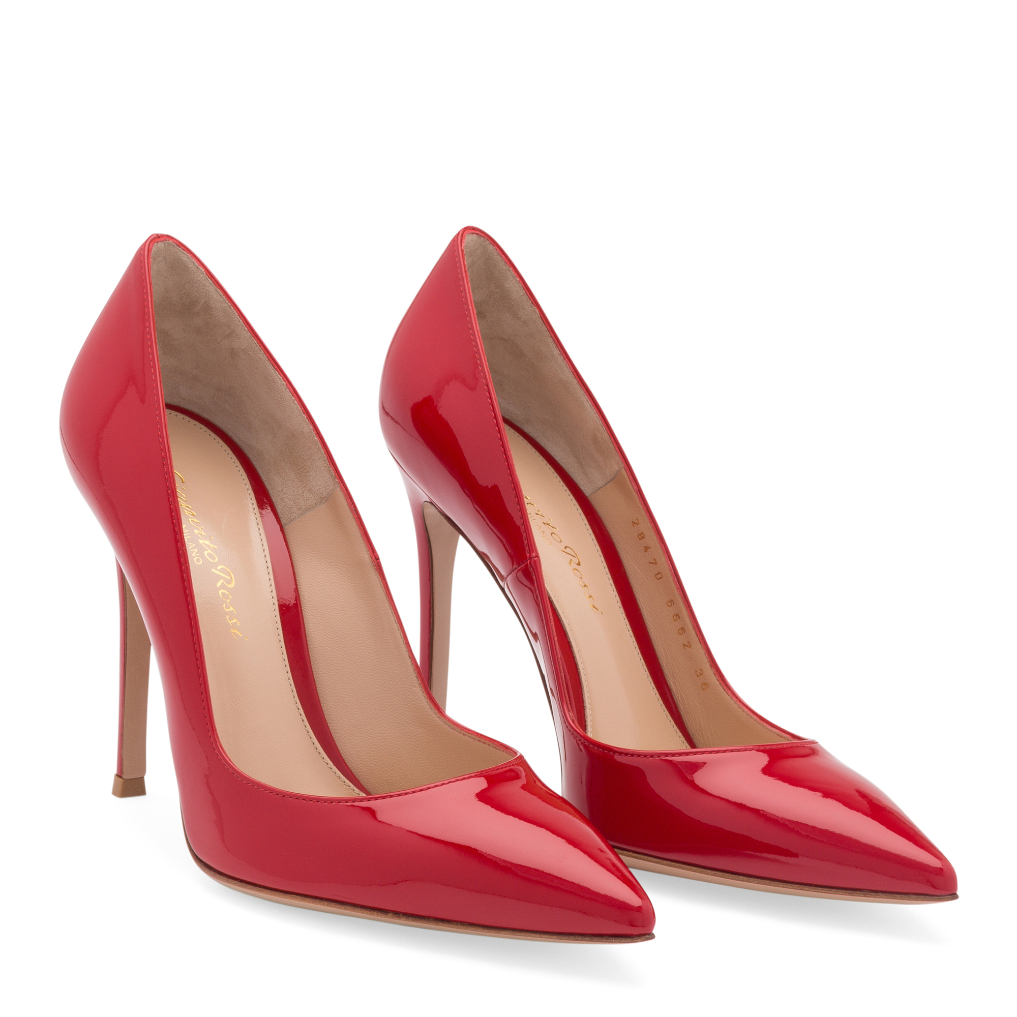 

Vernice pumps, Red