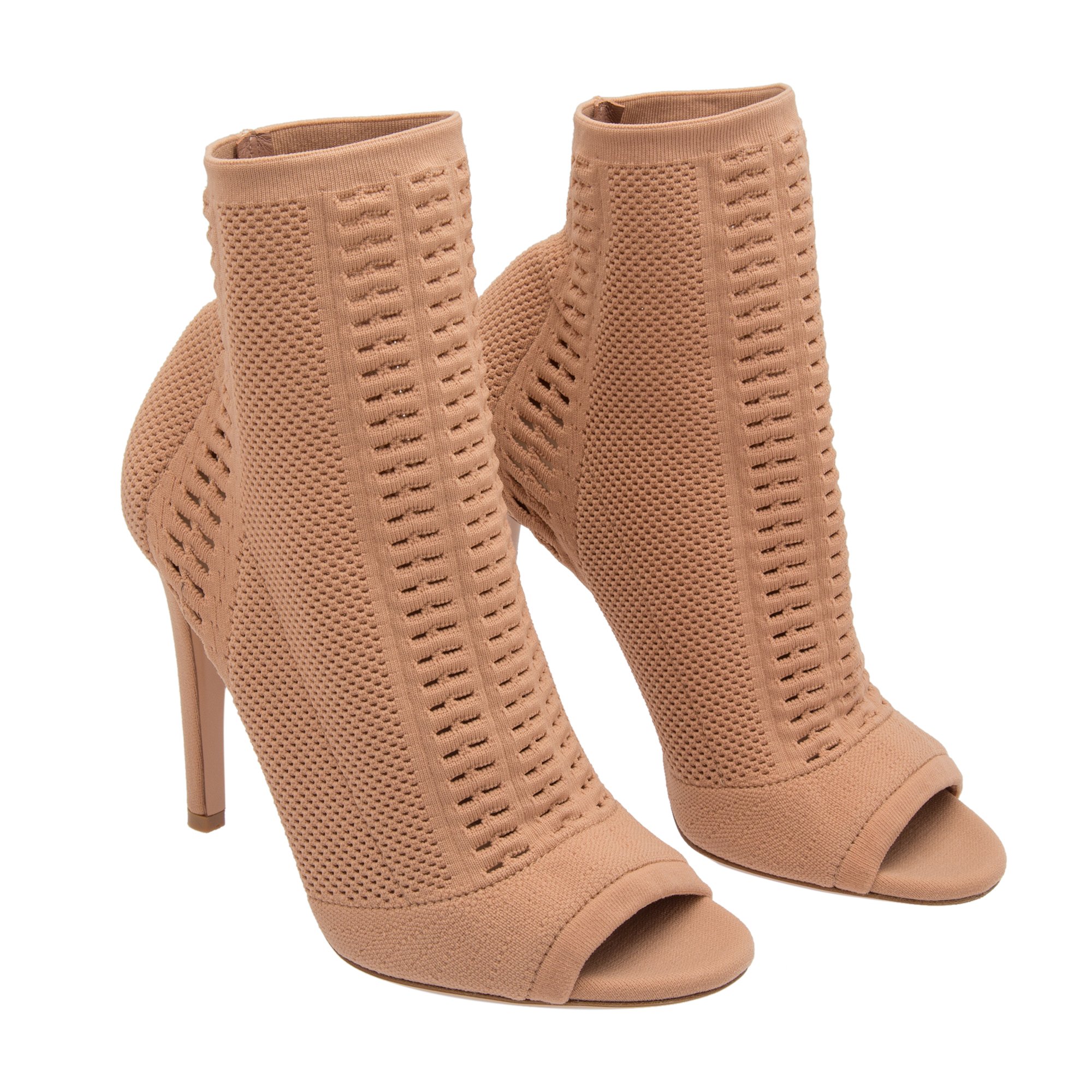 

Vires peep-toe boots, Beige