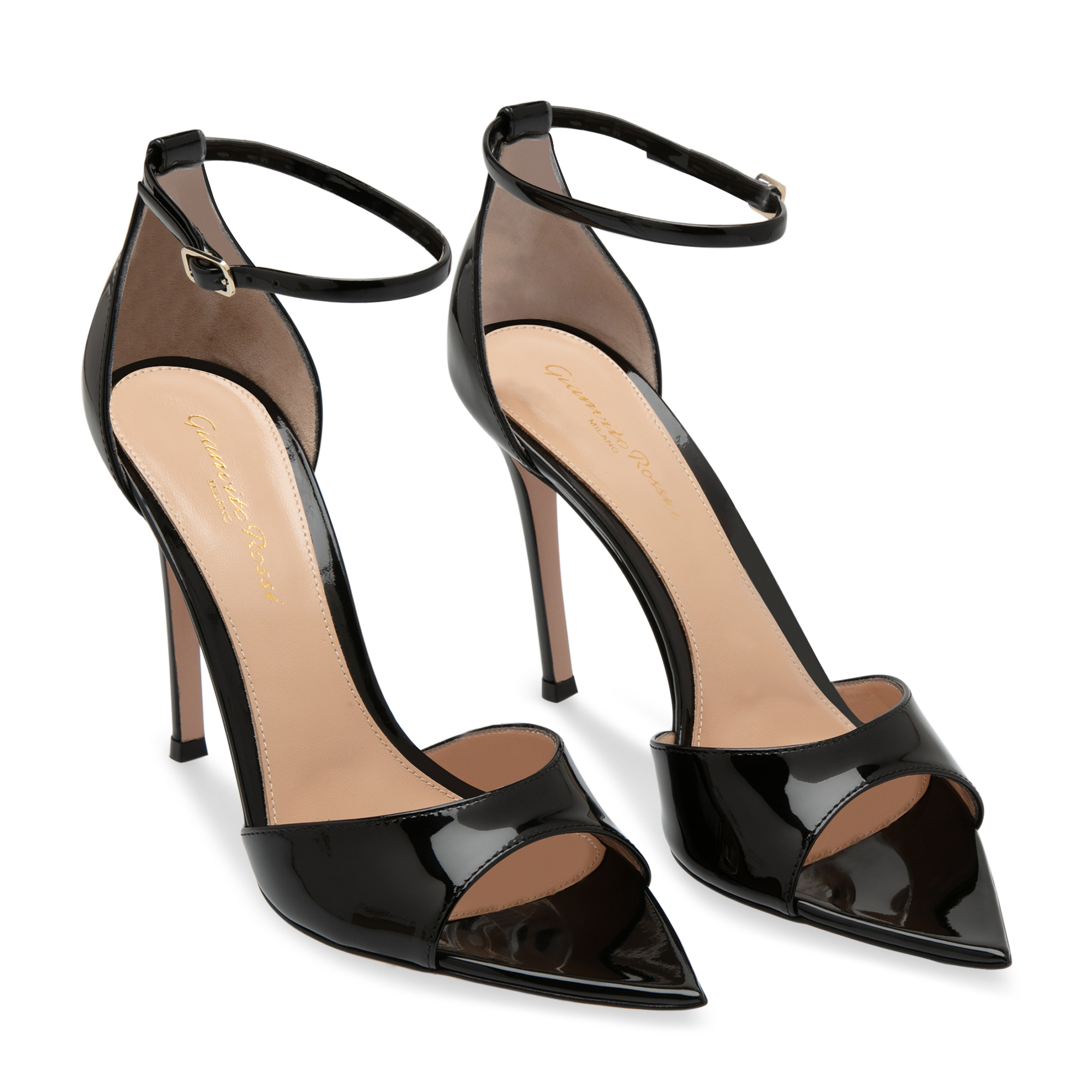 

Patent leather sandals, Black