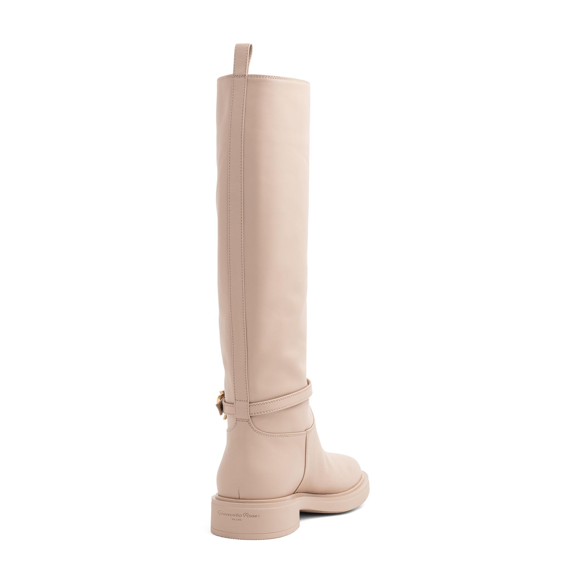 

Ribbon Cavalier boots, Beige