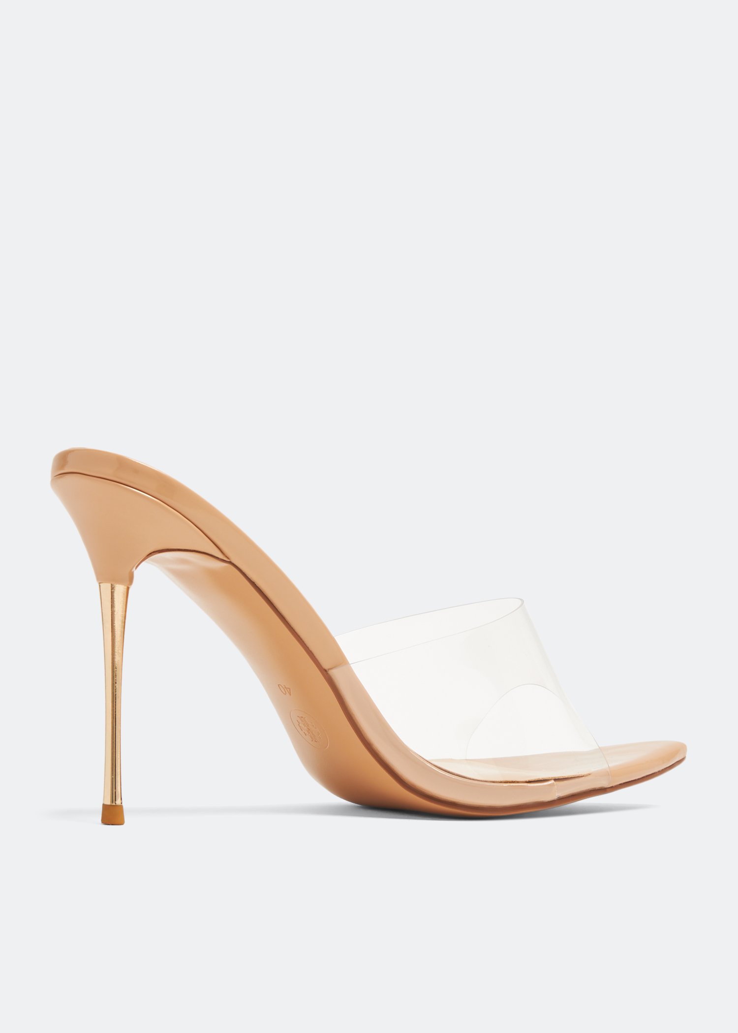 Pointed toe clear on sale mules