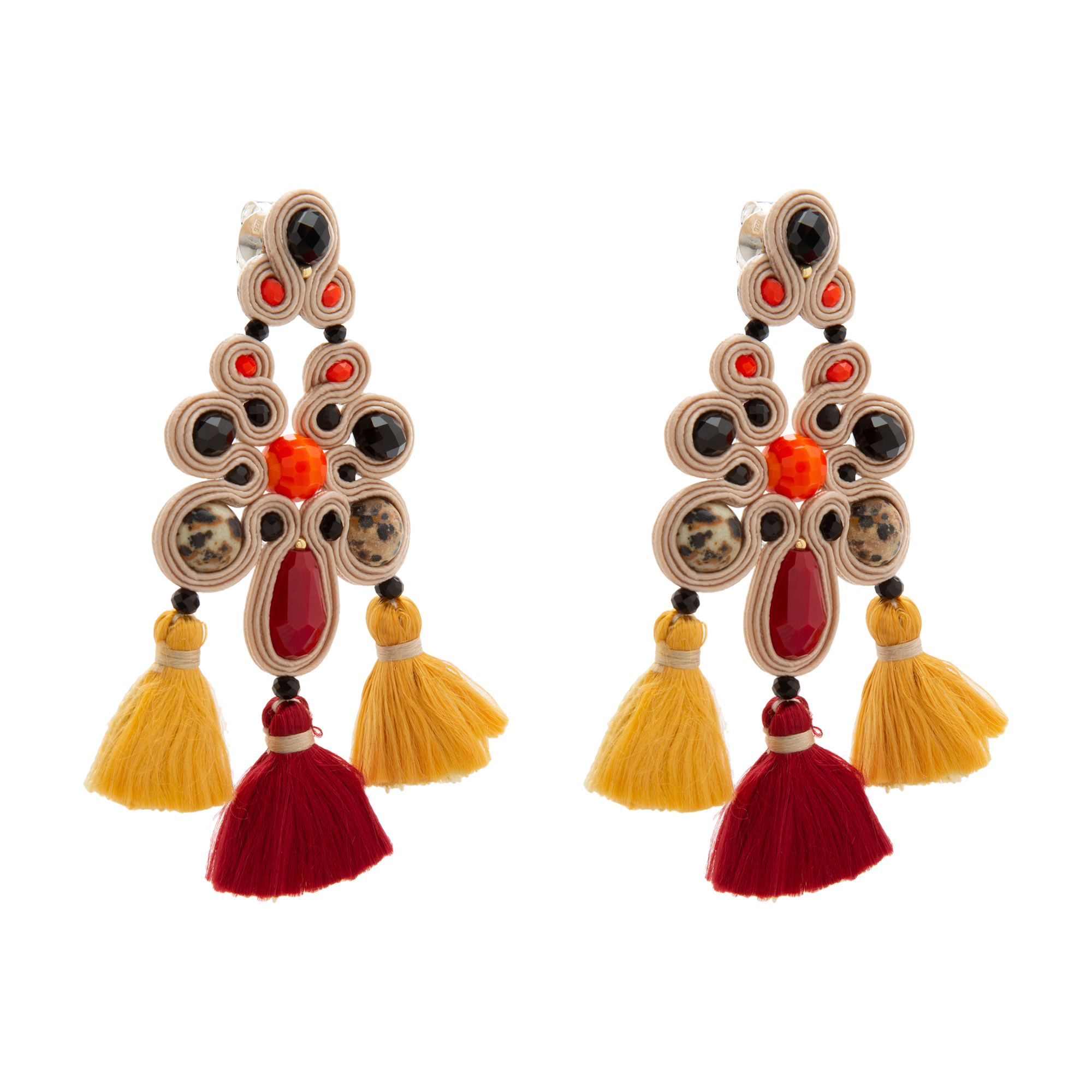 

Golden Pheasant earrings, Multi-coloured