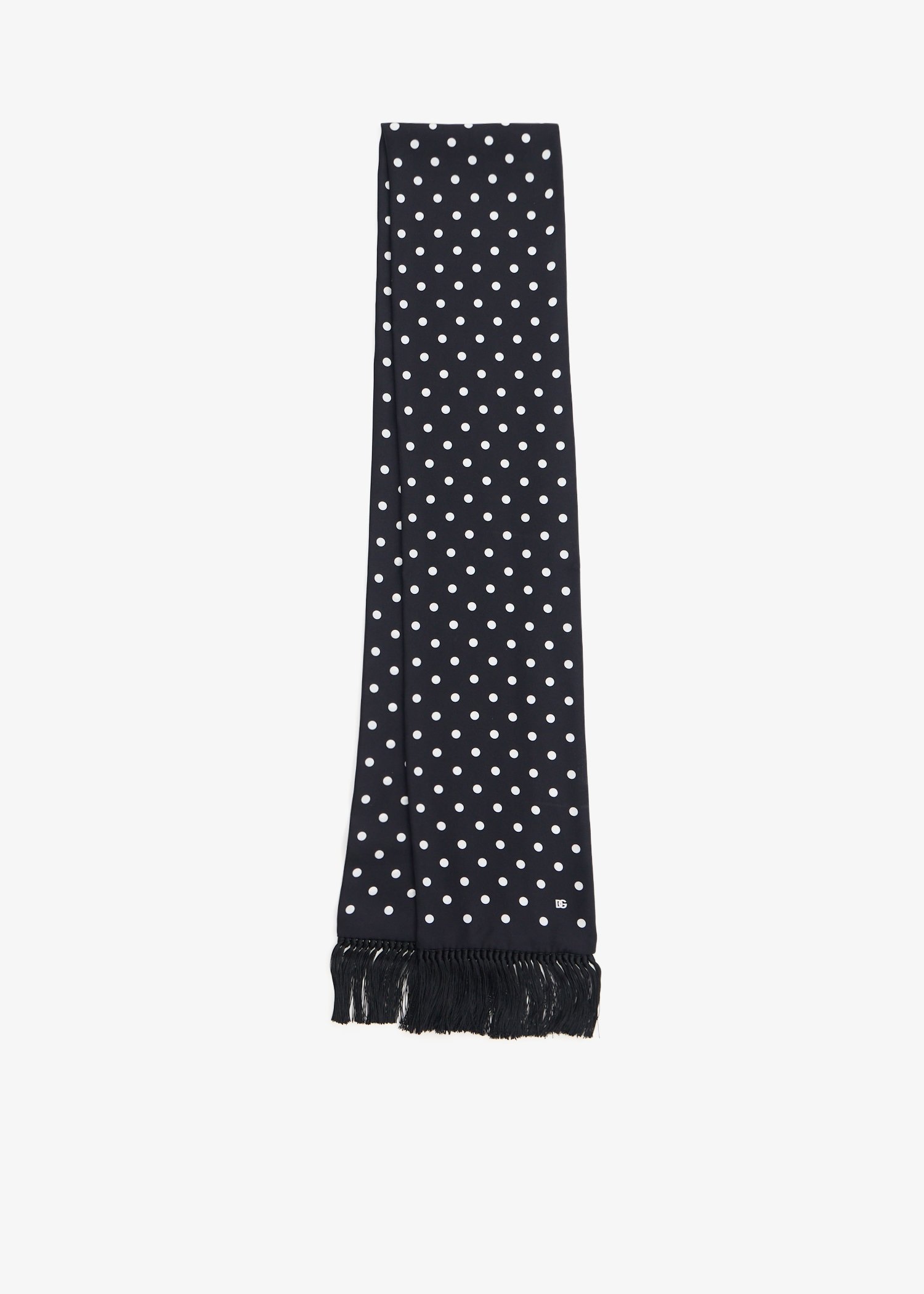 

Polka-dot fringe scarf, Black