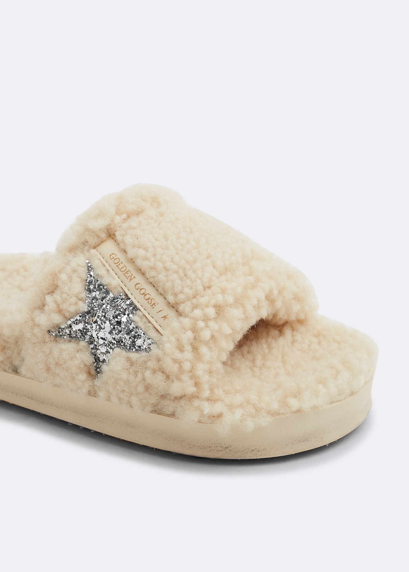 

Poolstars shearling slides, Beige