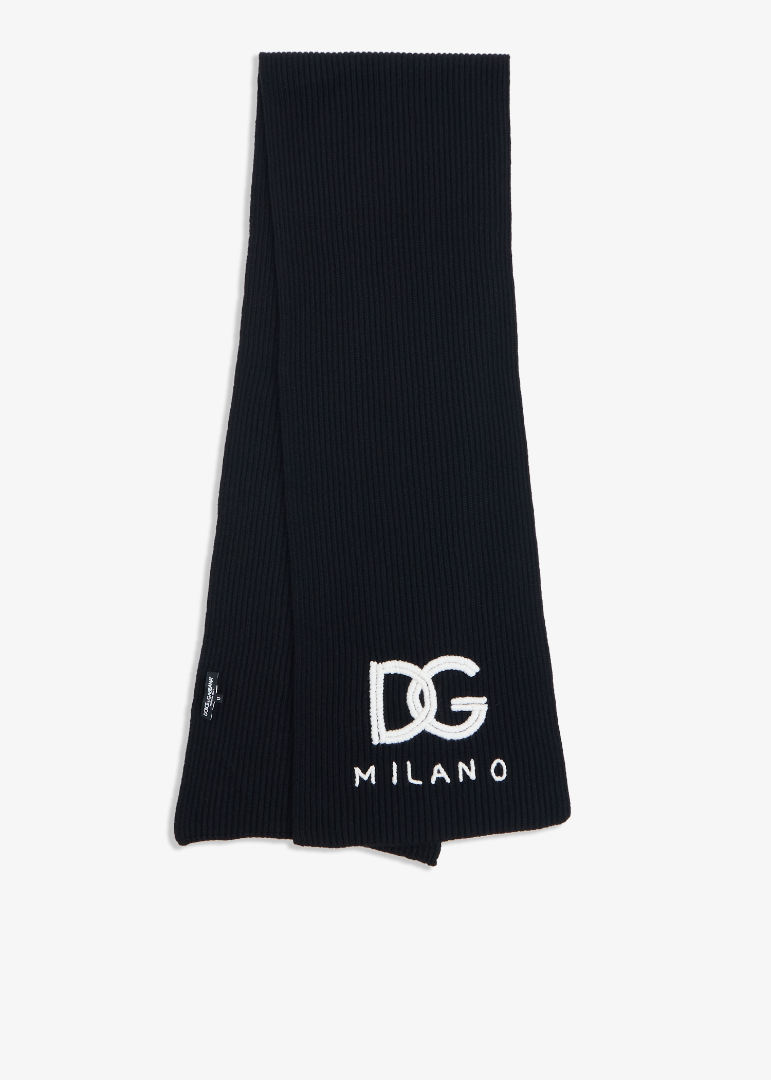 

DG logo cashmere scarf, Black