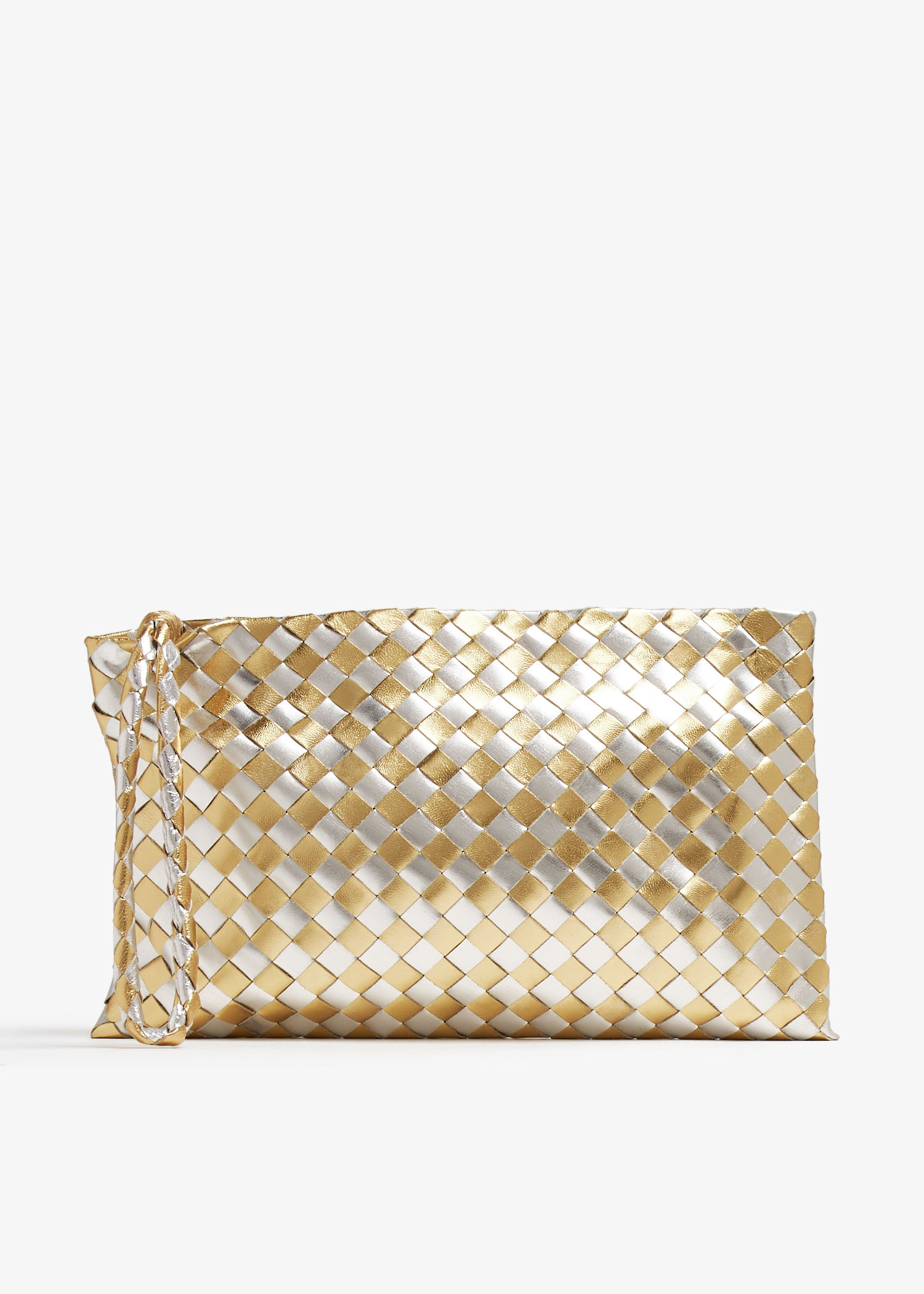 

Handwoven pouch, Gold