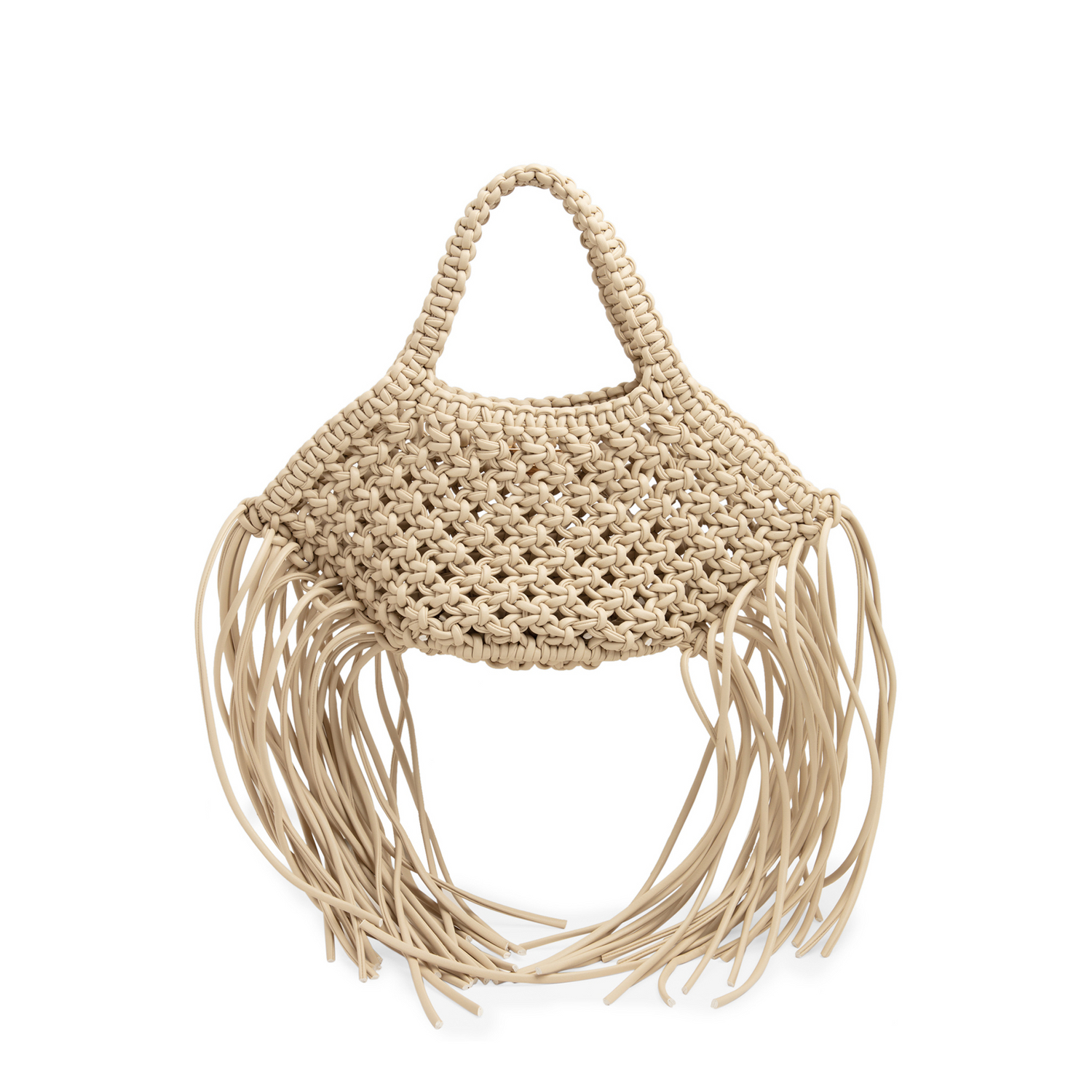 

Mini woven Basket bag, White