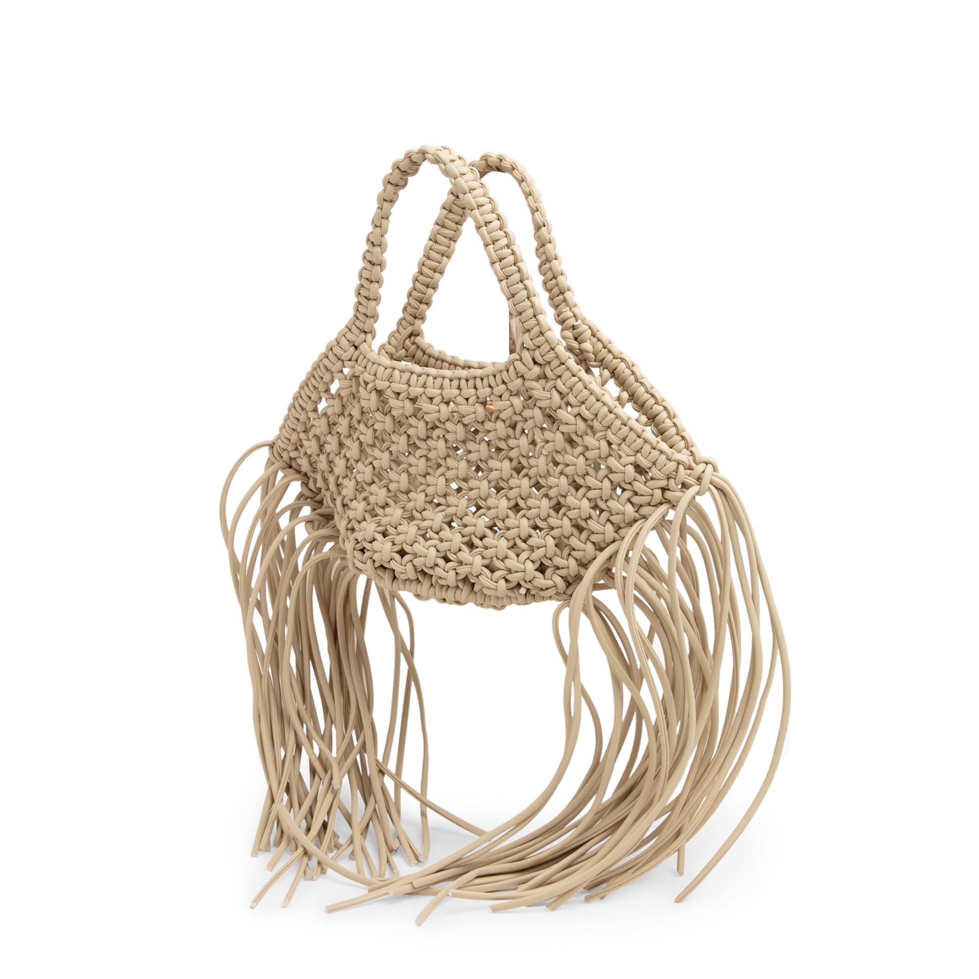 

Mini woven Basket bag, White