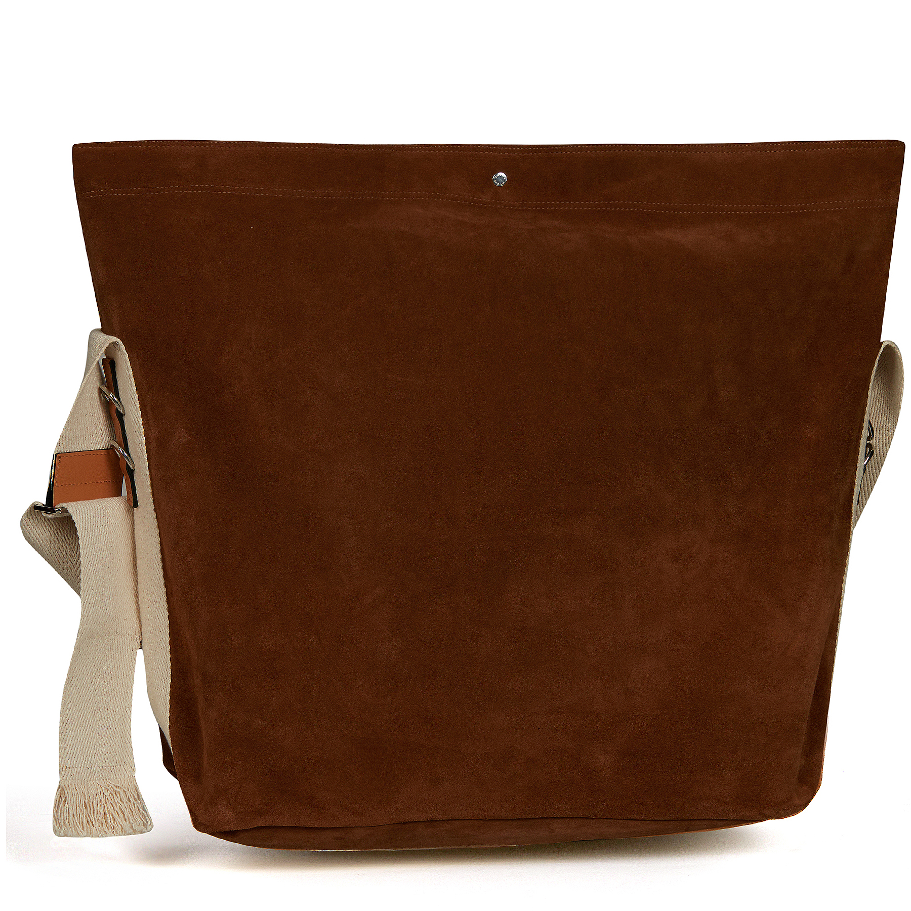 

Oversized suede duffle bag, Brown