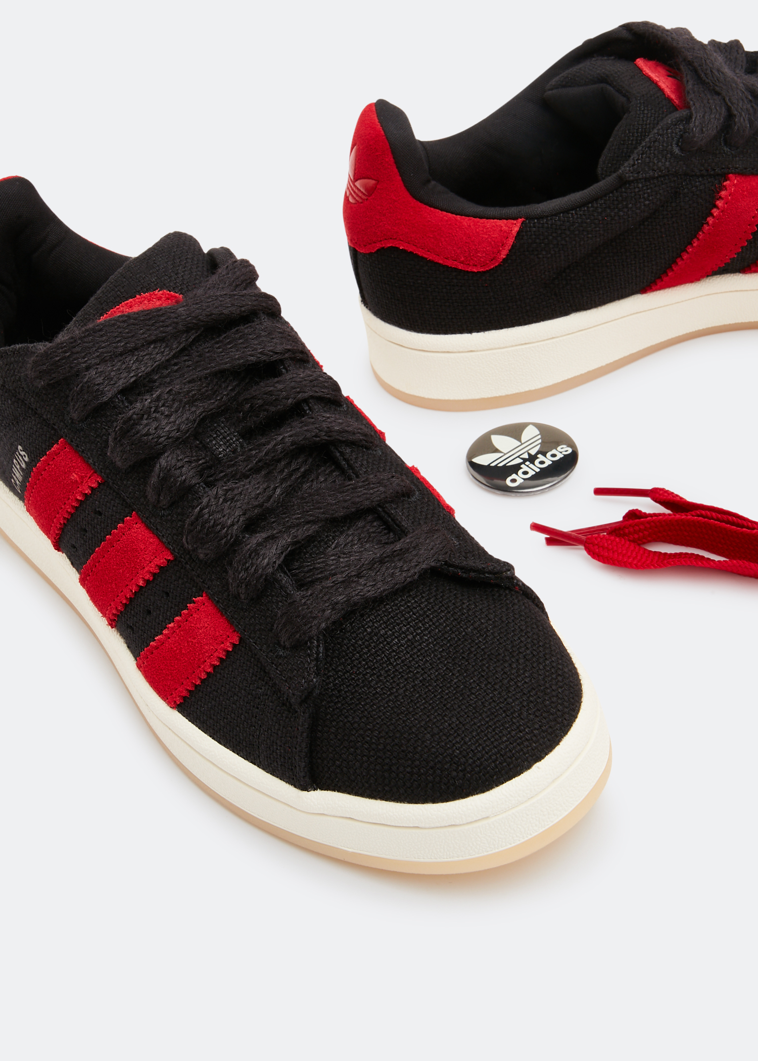 Adidas campus mens black and red hotsell