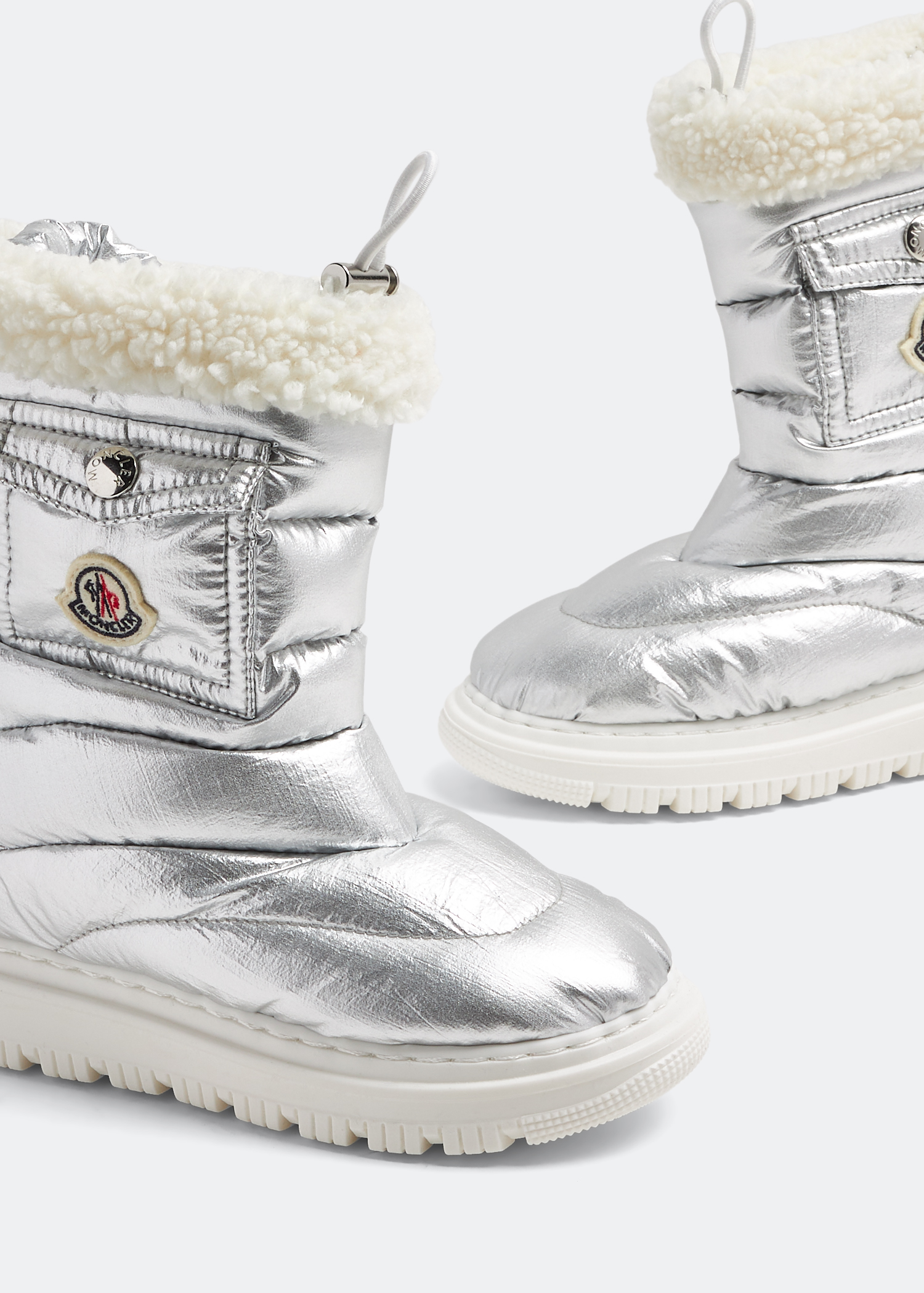 Moncler Petit Gaia Pocket snow boots for Unisex - Silver in KSA 