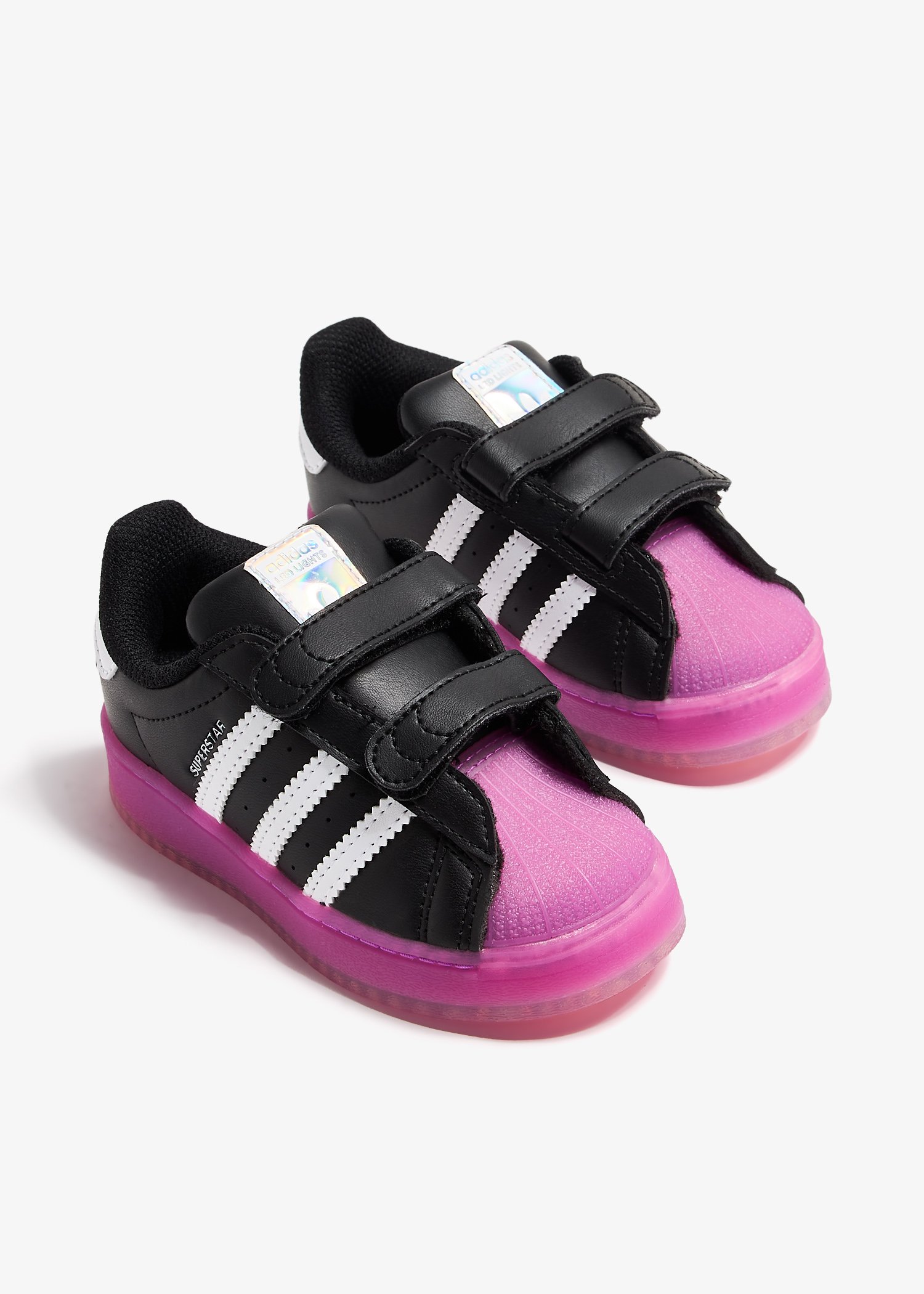 Pink adidas superstars baby best sale