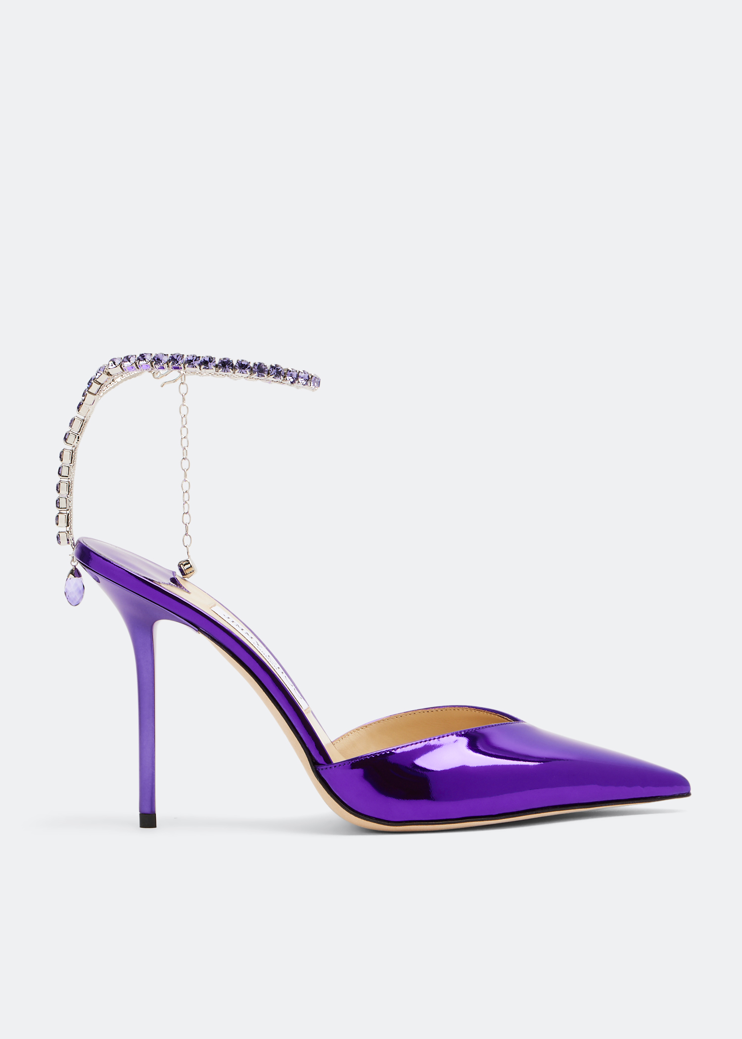 Buy JIMMY CHOO Saeda 100 Plexi & Leather Pump - Purple At 54% Off |  Editorialist