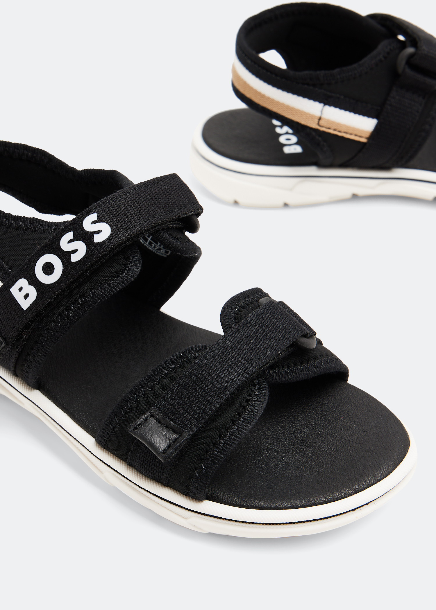 

Logo tape sandals, Black