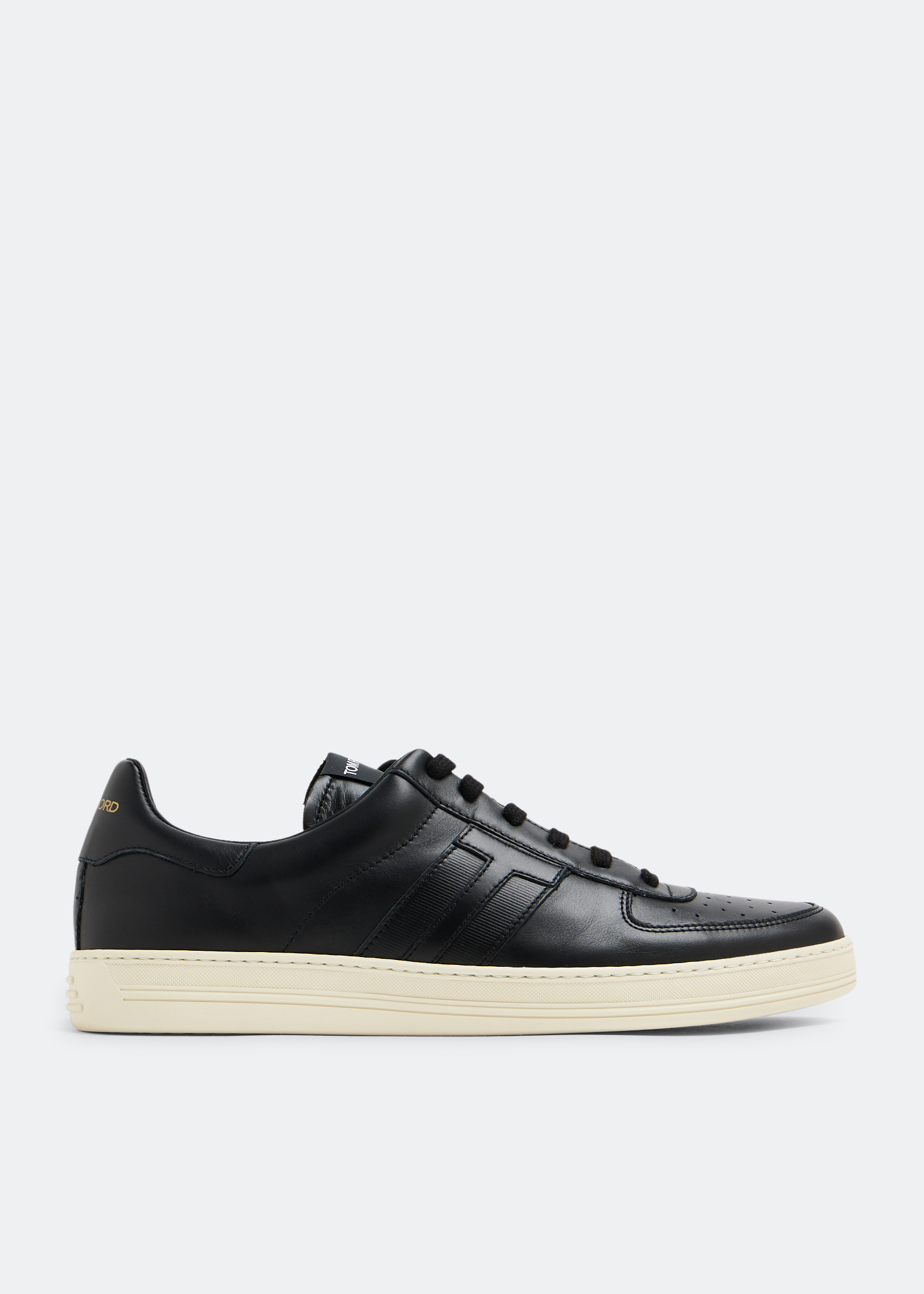 Black leather sneakers 2024 white sole mens