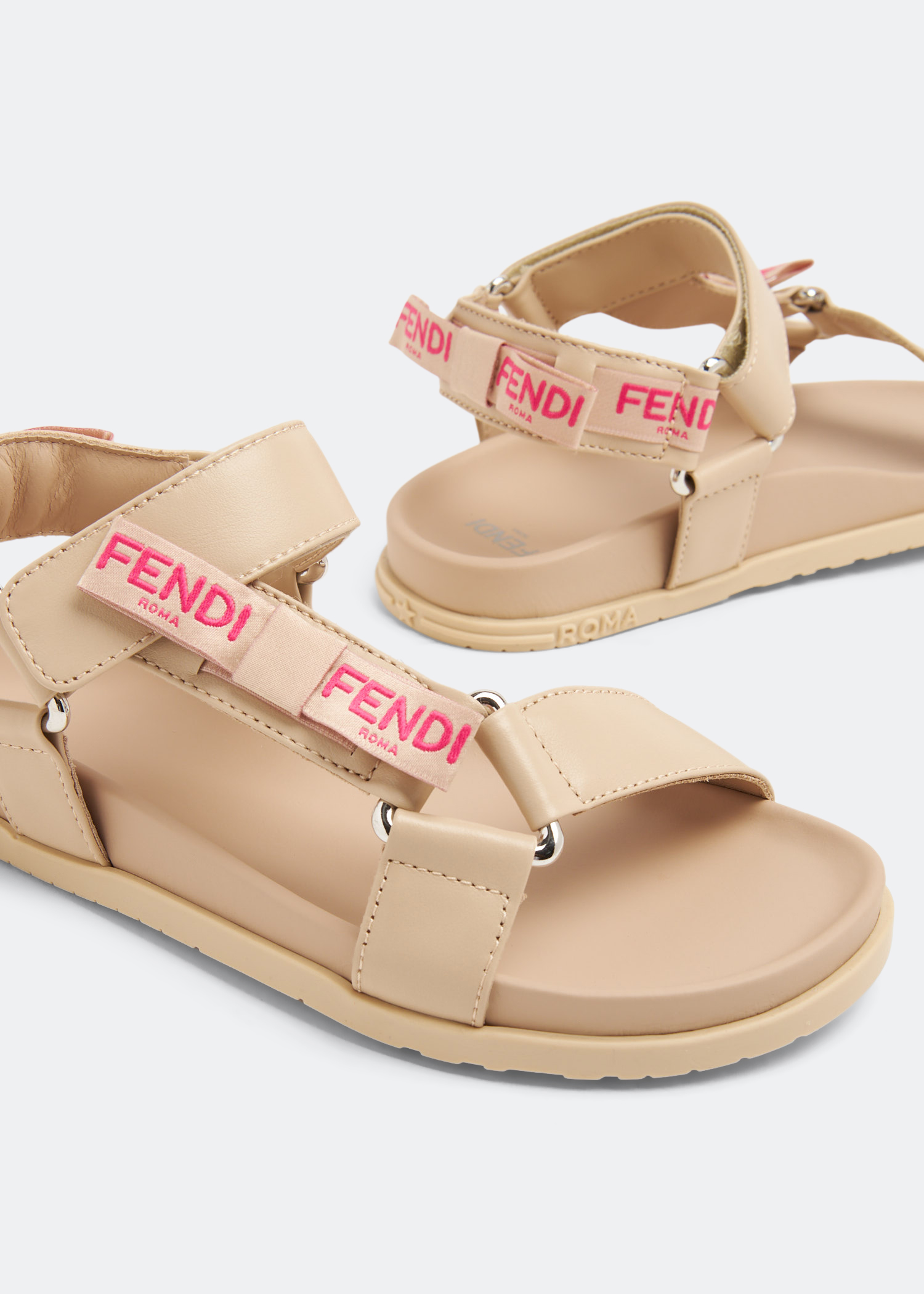 Fendi logo buckle online sandal