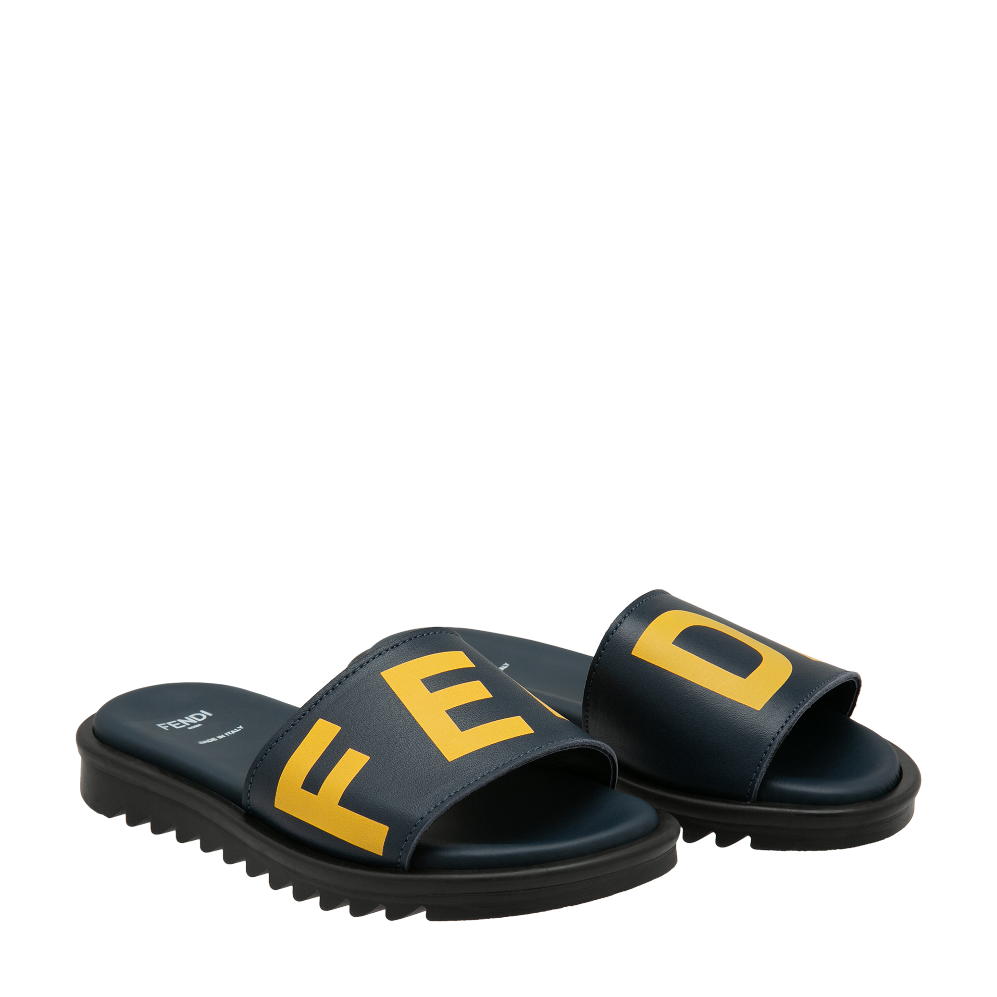 

Leather slides, Blue