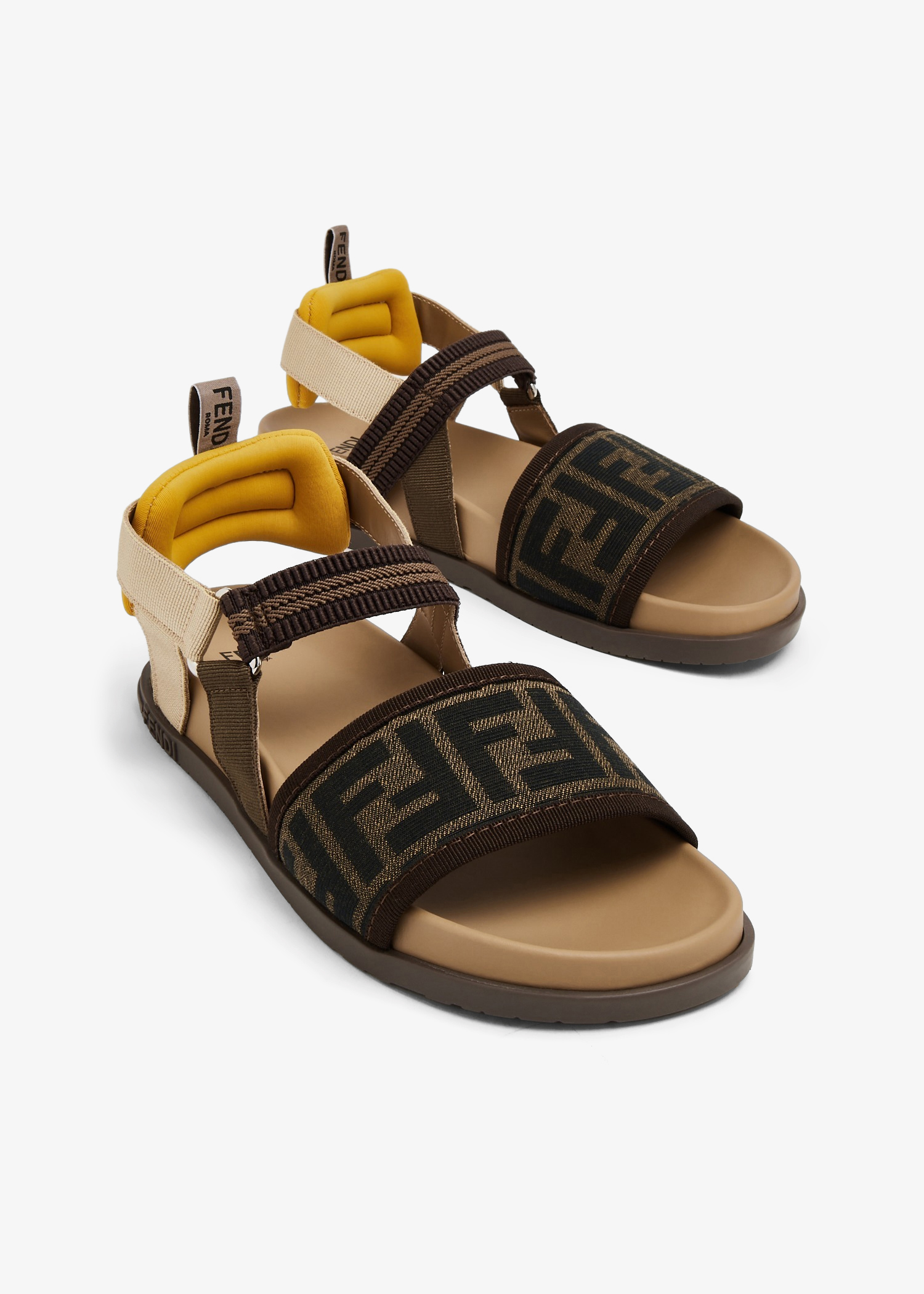 Fendi Signature FF sandals for Unisex Brown in UAE Level Shoes