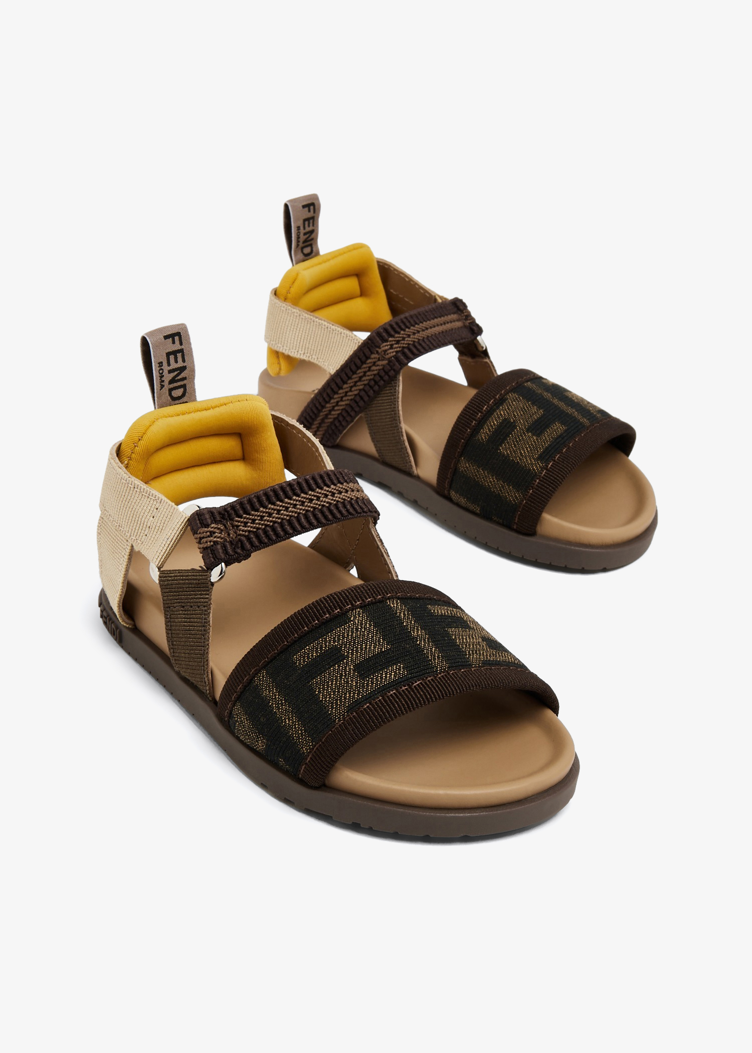 Fendi Signature FF sandals for Baby Brown in KSA Level Shoes