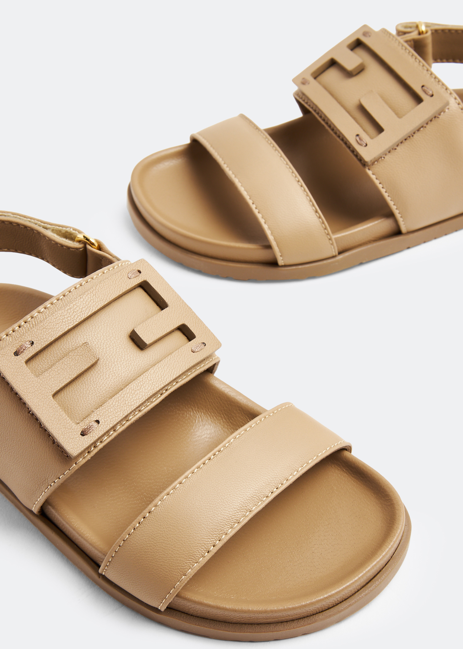 Fendi Leather sandals for Baby Brown in UAE Level Shoes