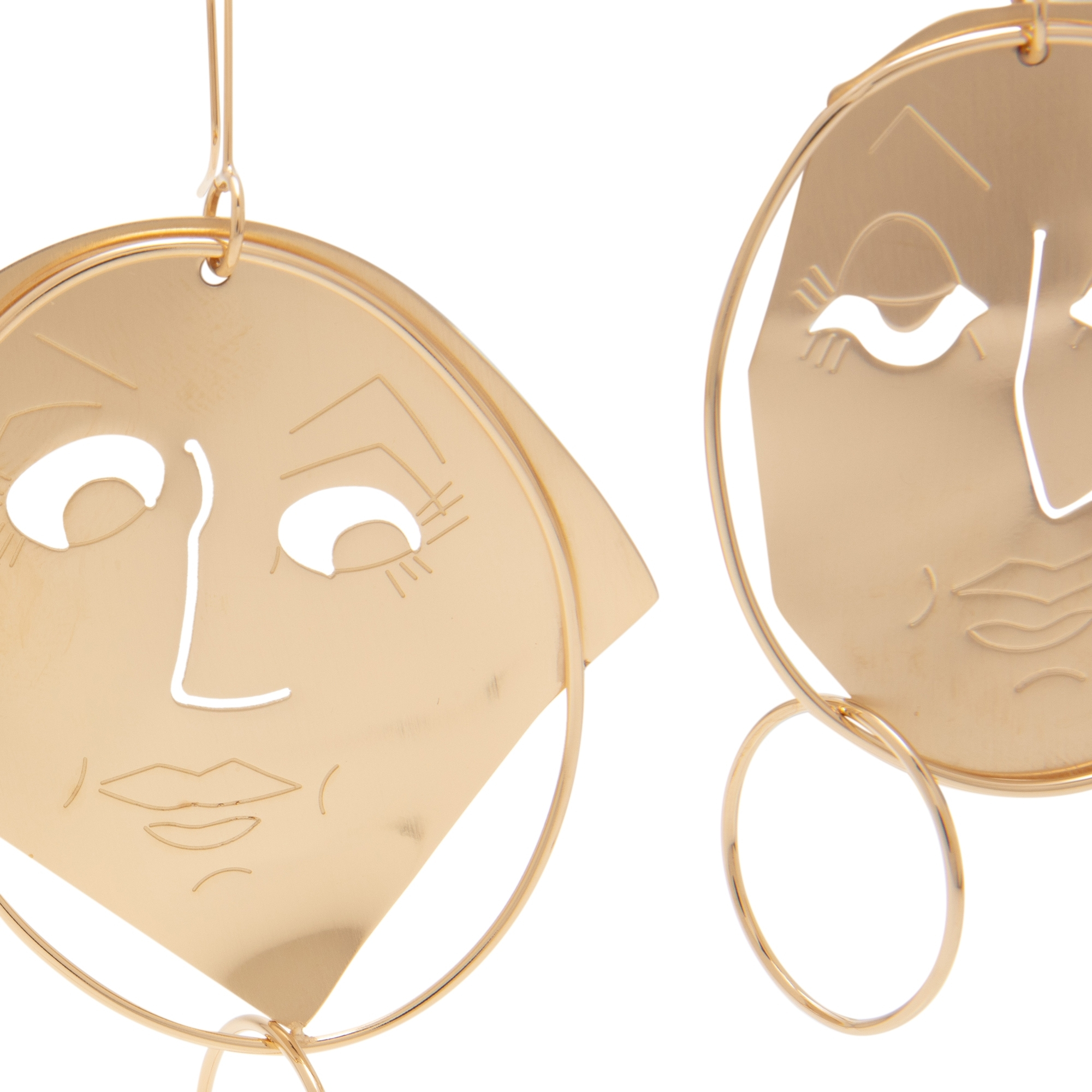 

Moon Face earrings, Gold