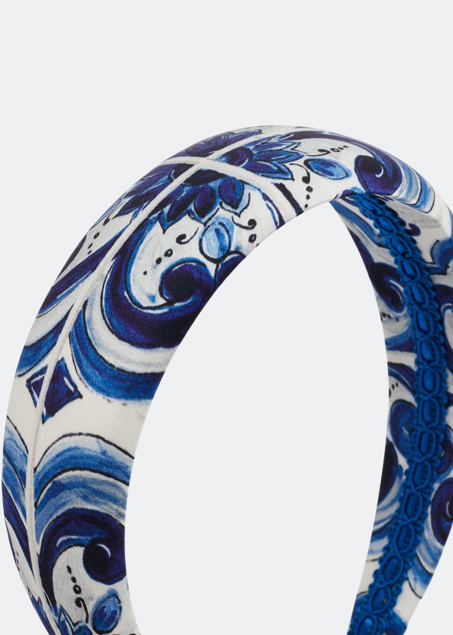 

Majolica-print hair band, Blue