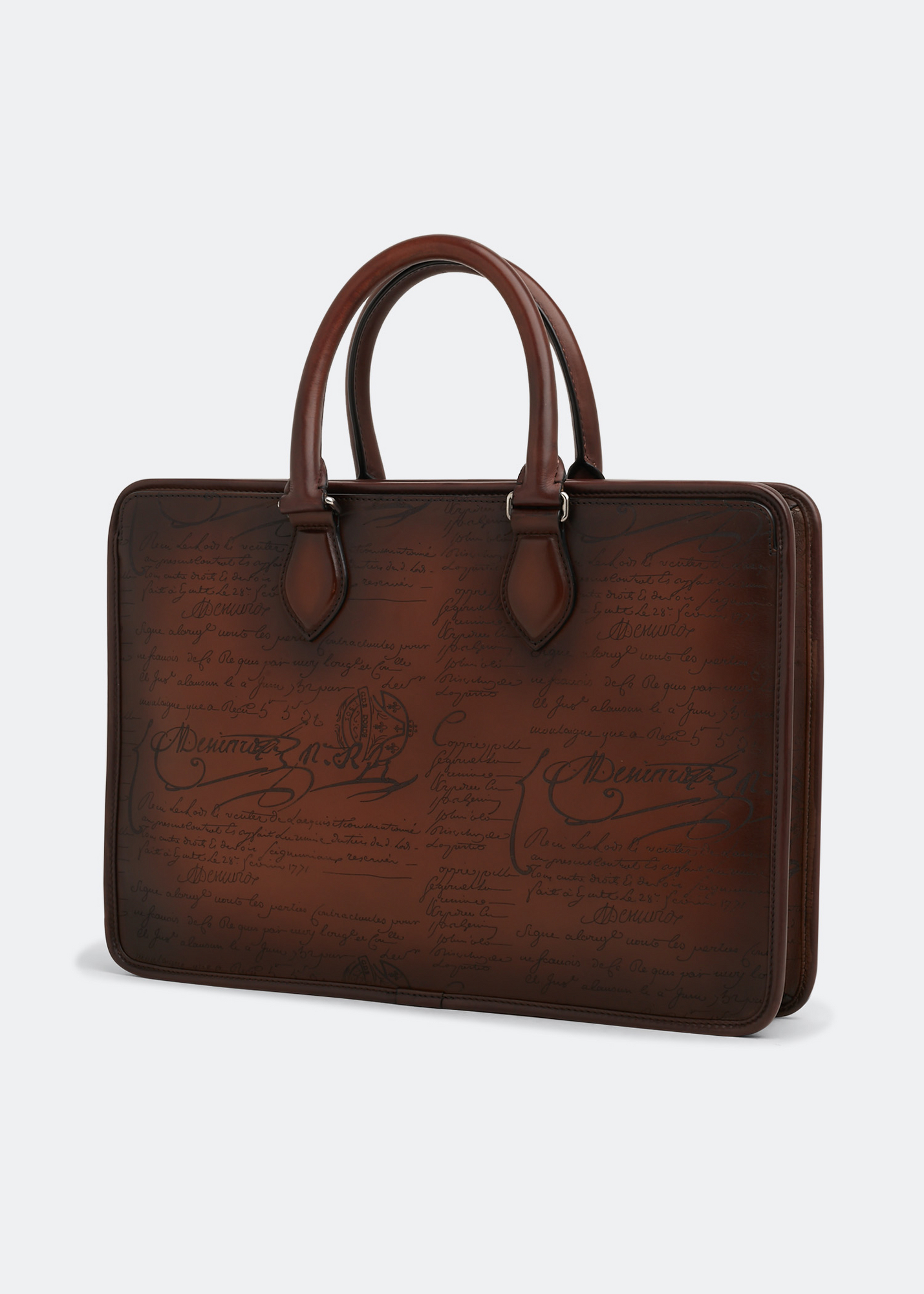 Berluti Un Jour Scritto small leather briefcase for Men - Brown in 