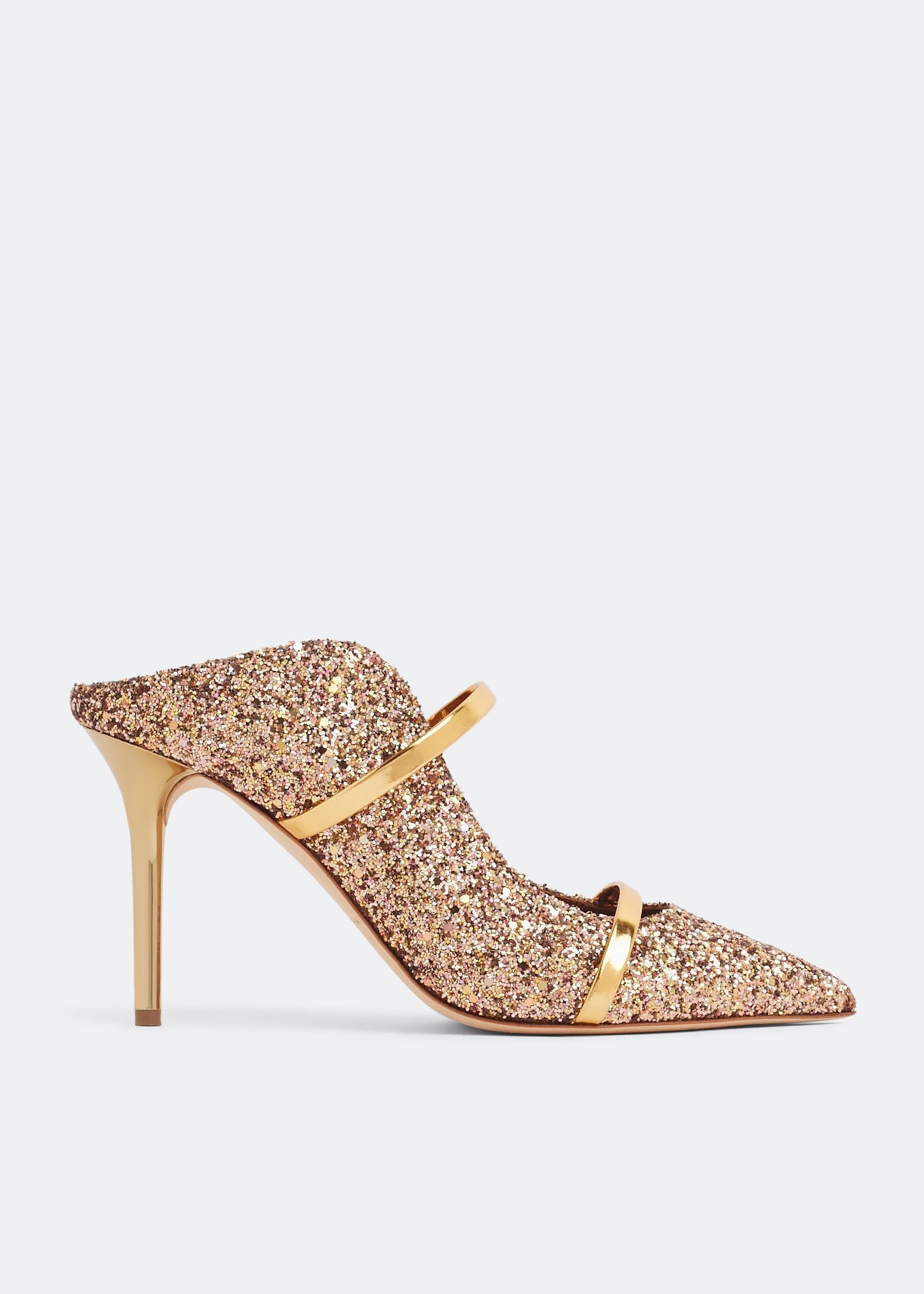 Gold clearance glitter mules