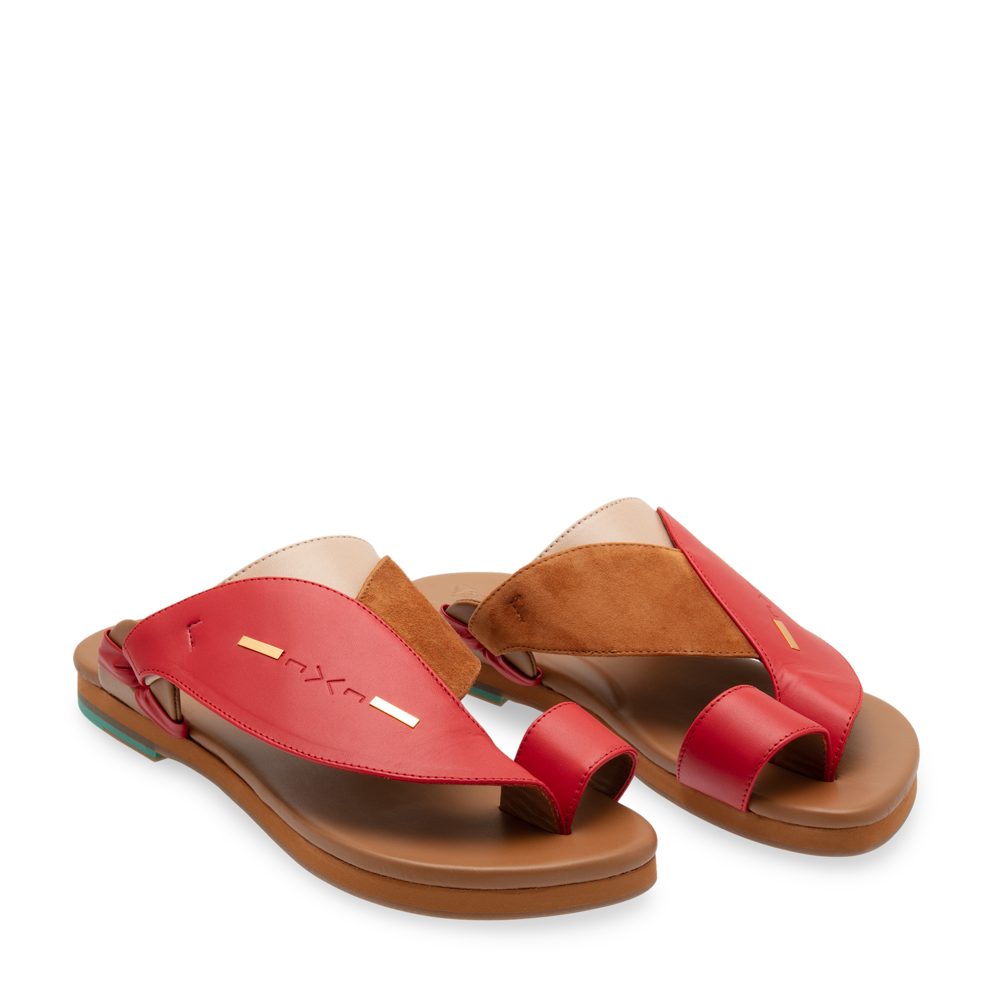 

Bronze sandals, Red