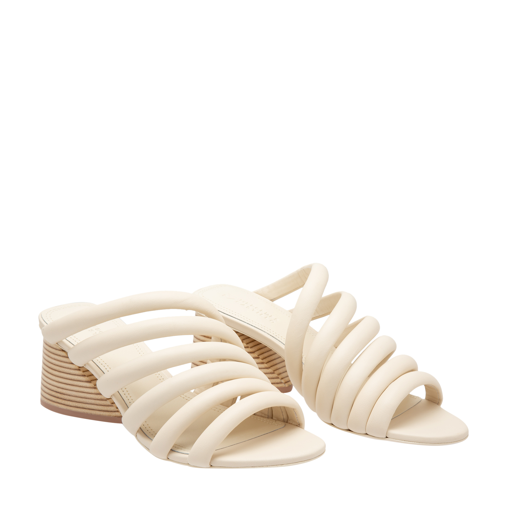 

Izzie leather mules, White