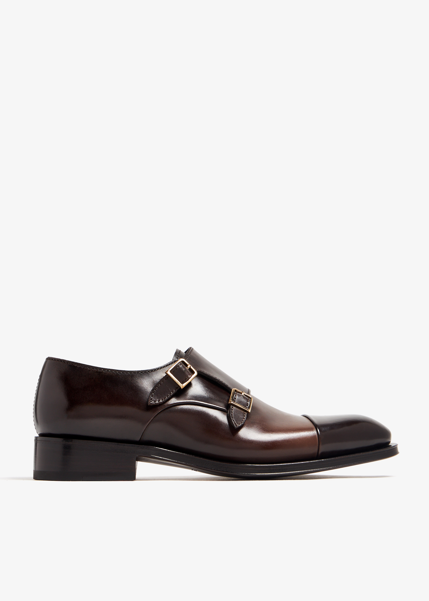 

Dethered monk strap shoes, Brown