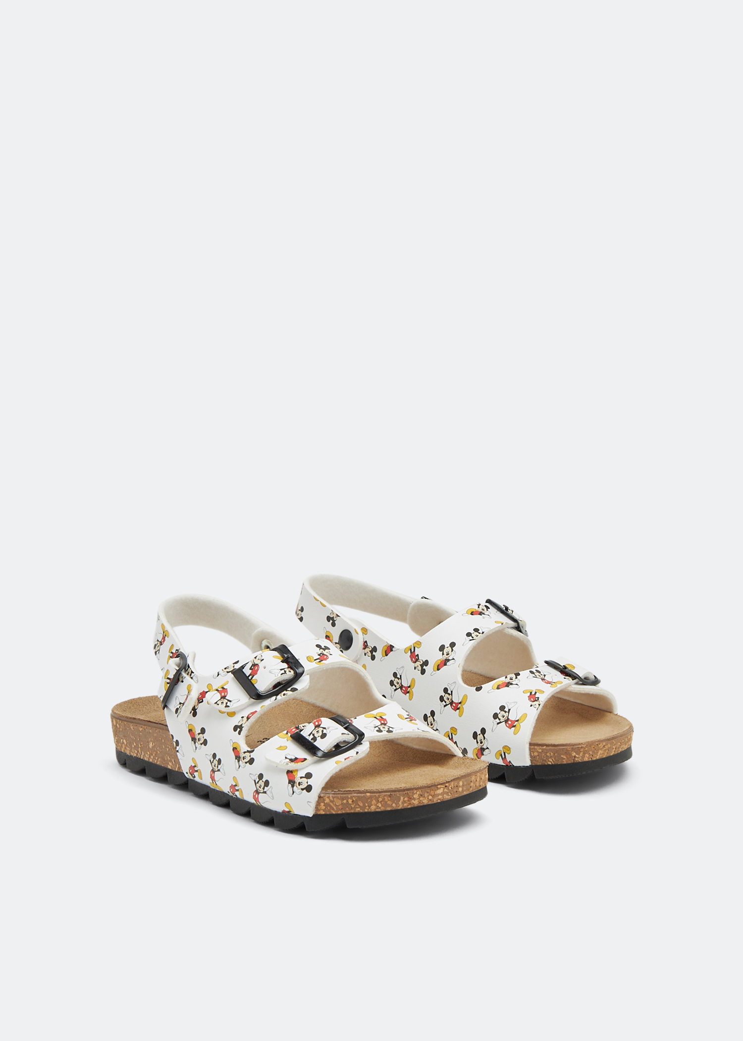 White Mickey Mouse Red Sole Sandals - kids atelier