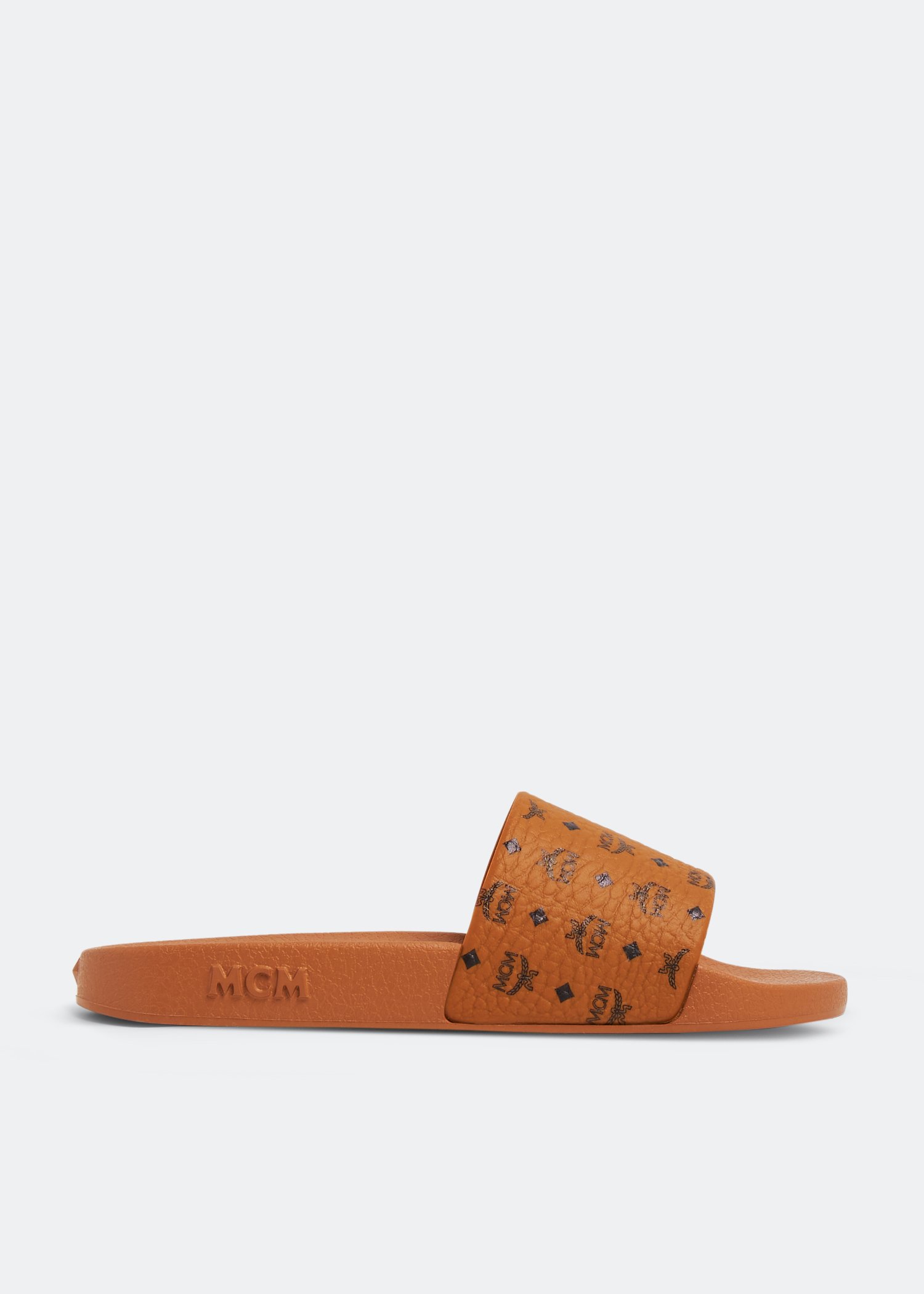 MCM Monogram slides for Women Brown in UAE Level Shoes