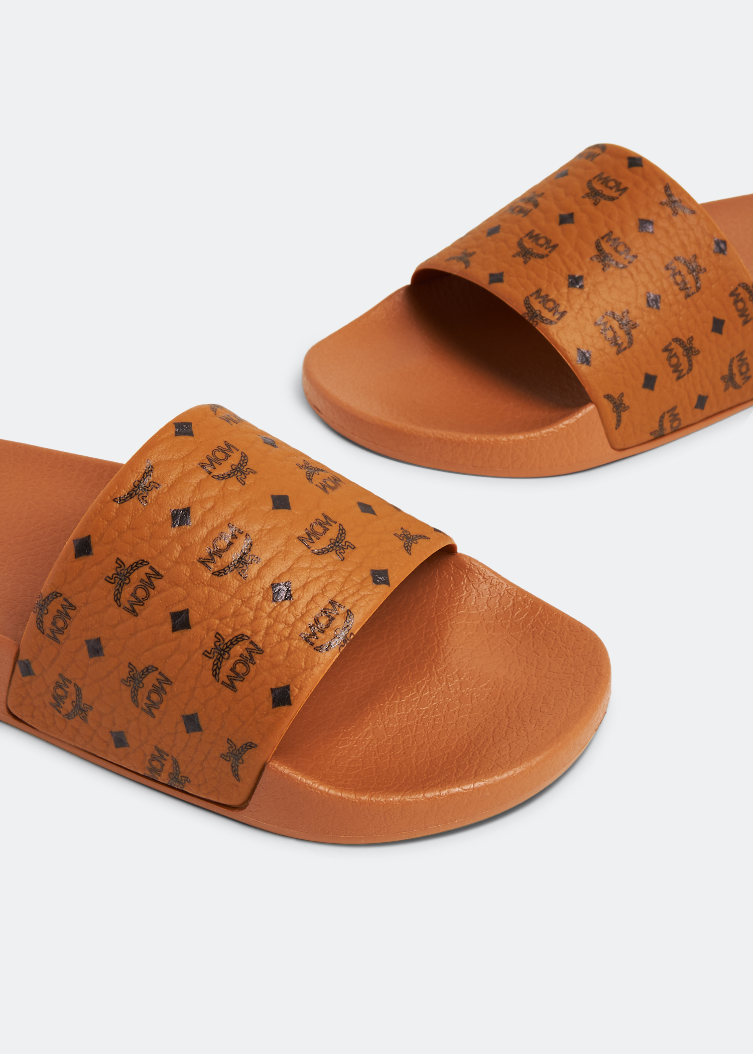 MCM Monogram slides for Women Brown in UAE Level Shoes