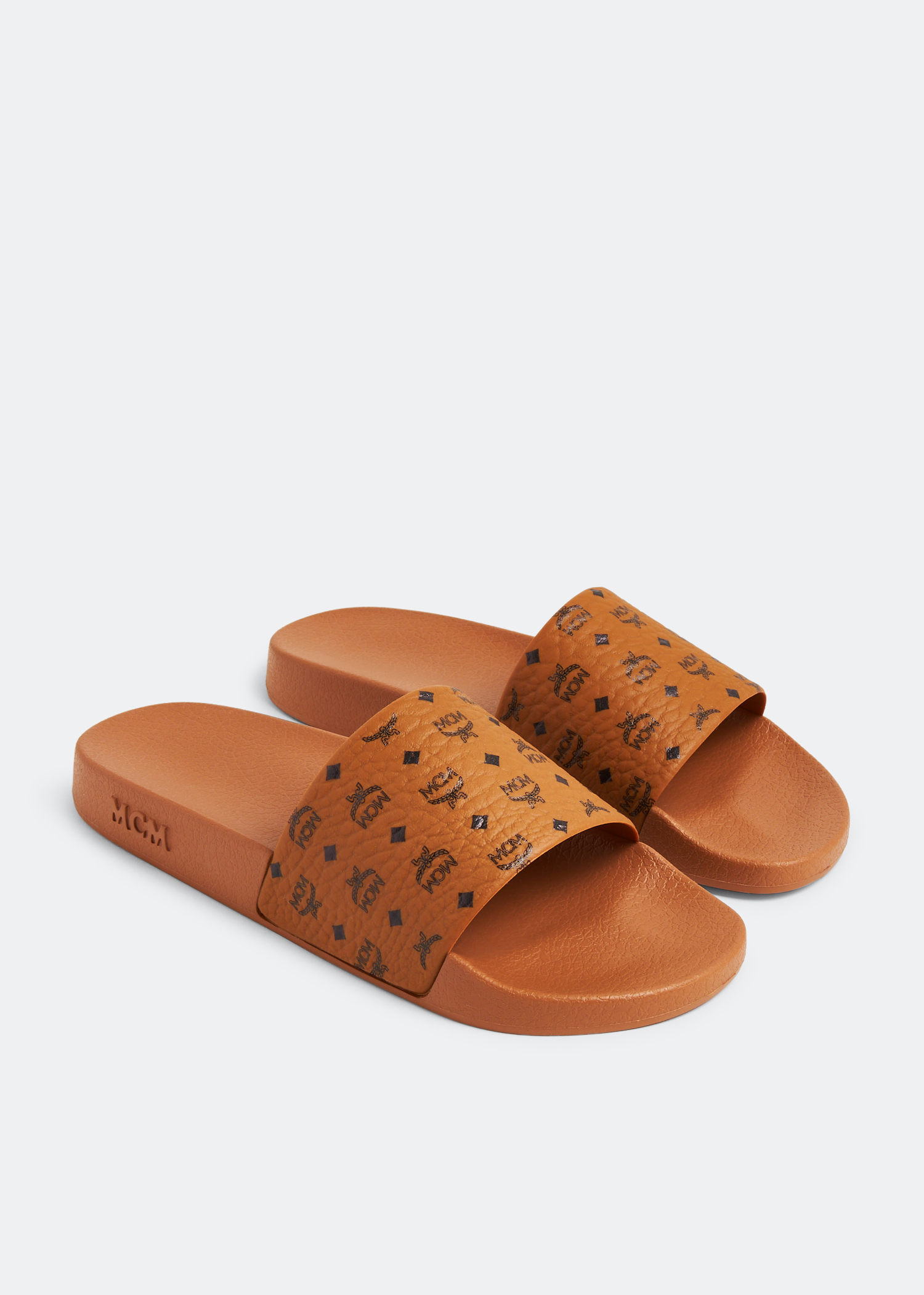 MCM Monogram slides for Women Brown in UAE Level Shoes