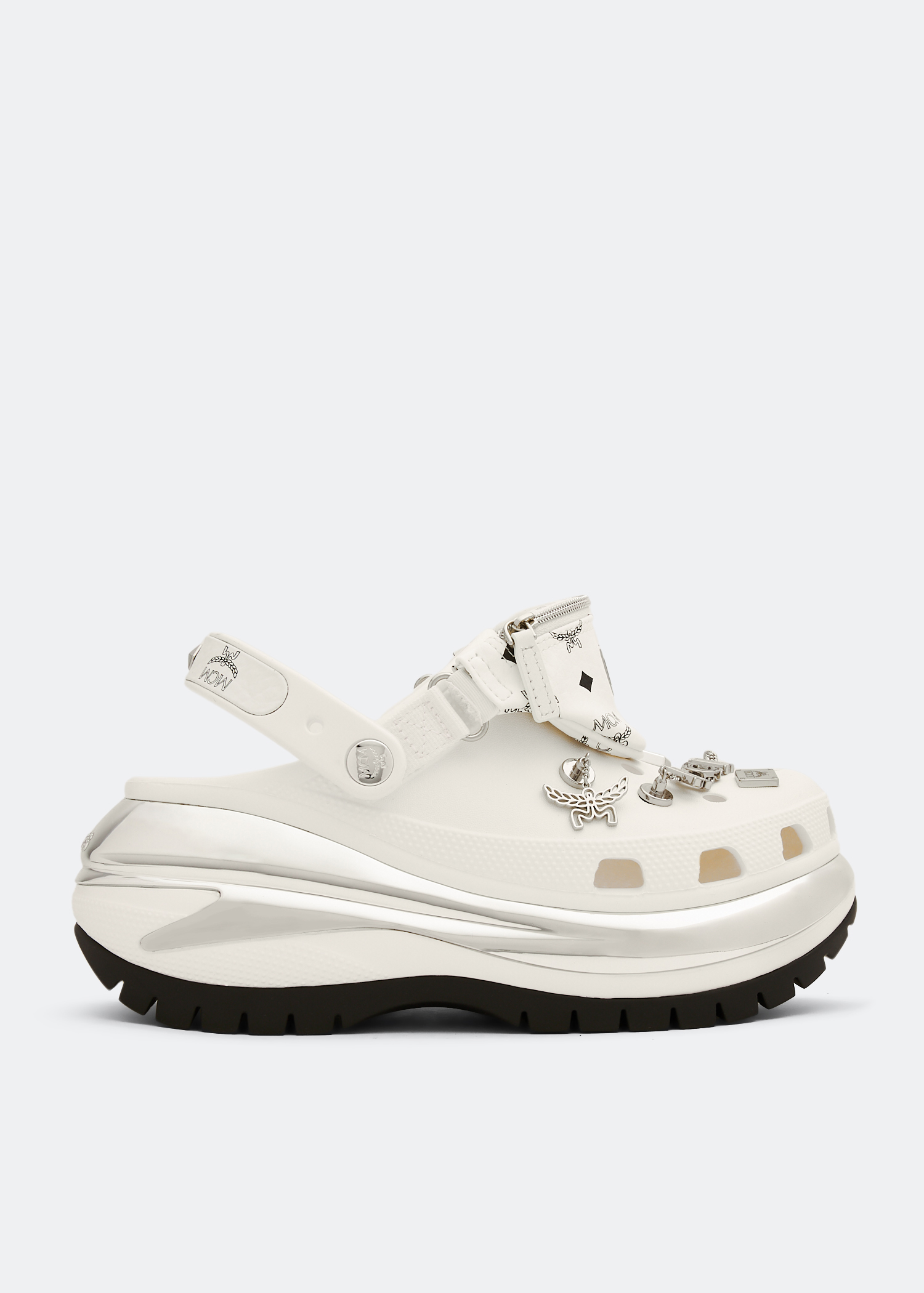 MCM x CROCS Mega Crush clogs for Men - White in Qatar | Level Shoes