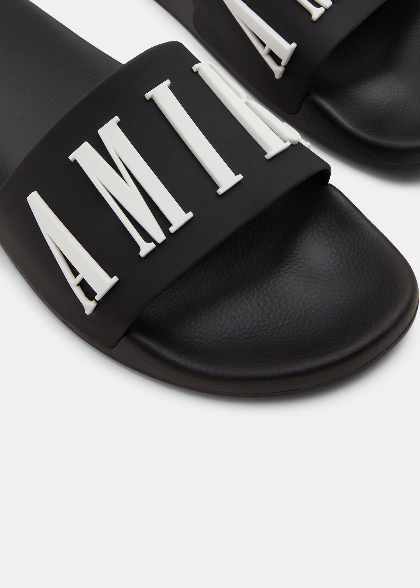 Amiri Logo pool slides for Men - Black in UAE | Level Shoes