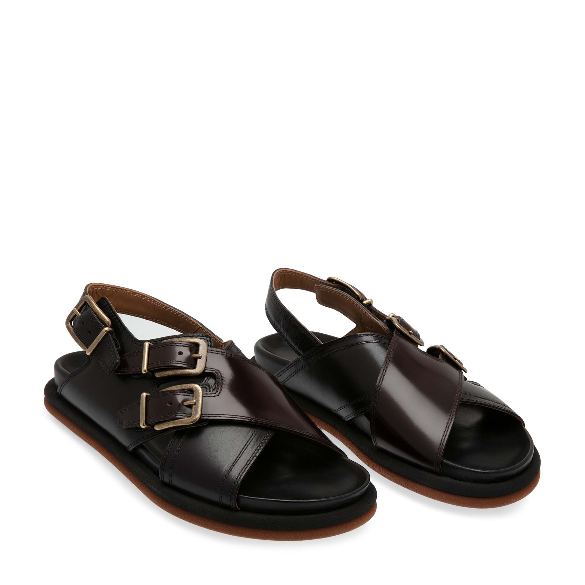 

Leather sandals, Black