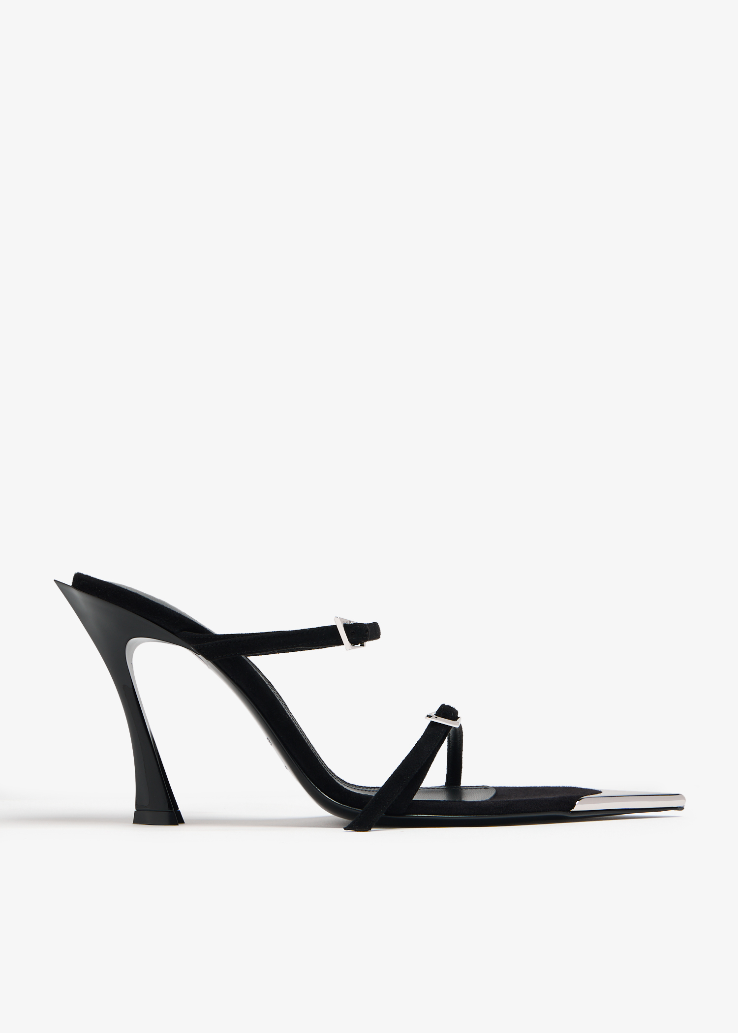 

Suede strappy sandals, Black