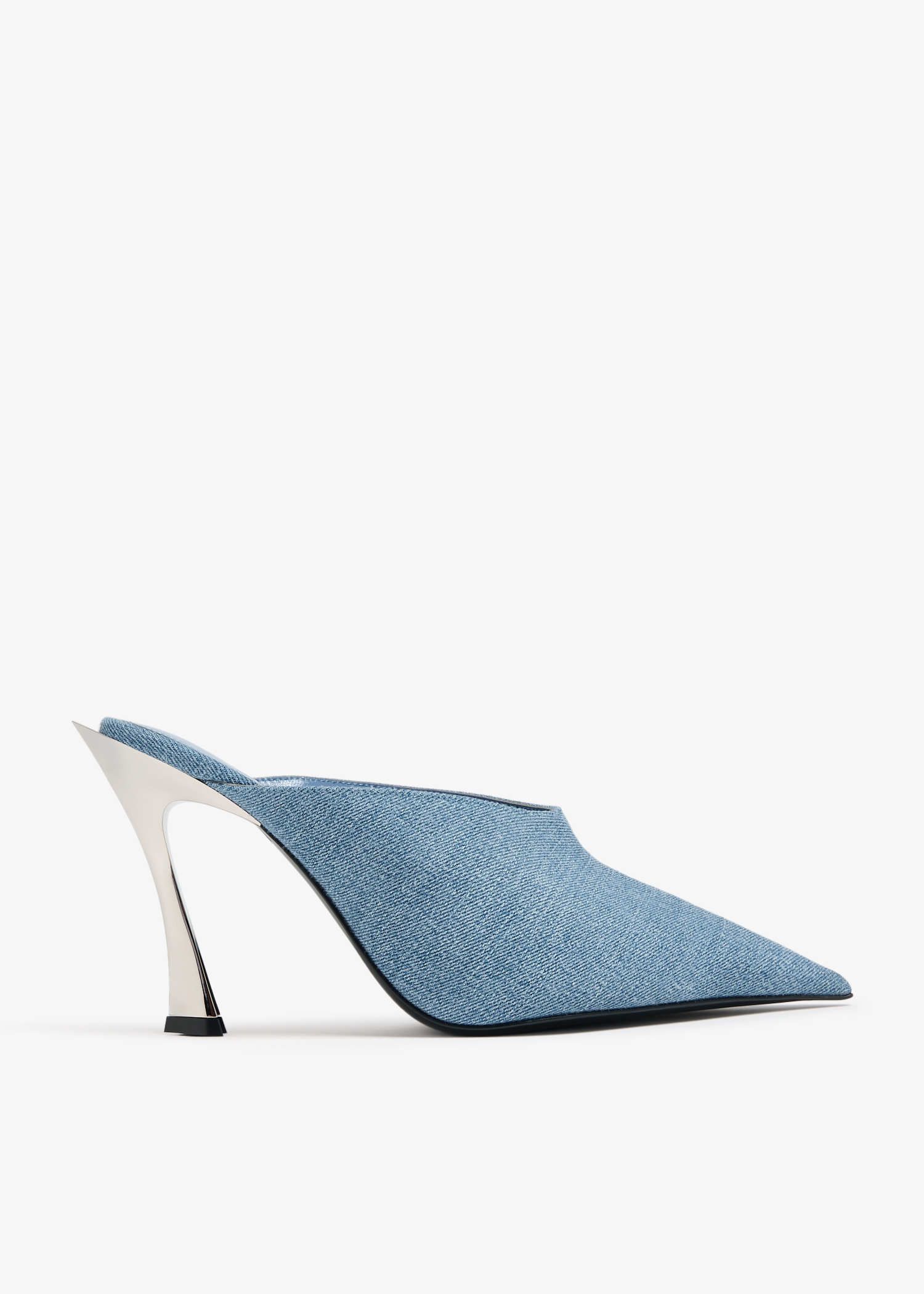 

Denim mule heel sandals, Blue