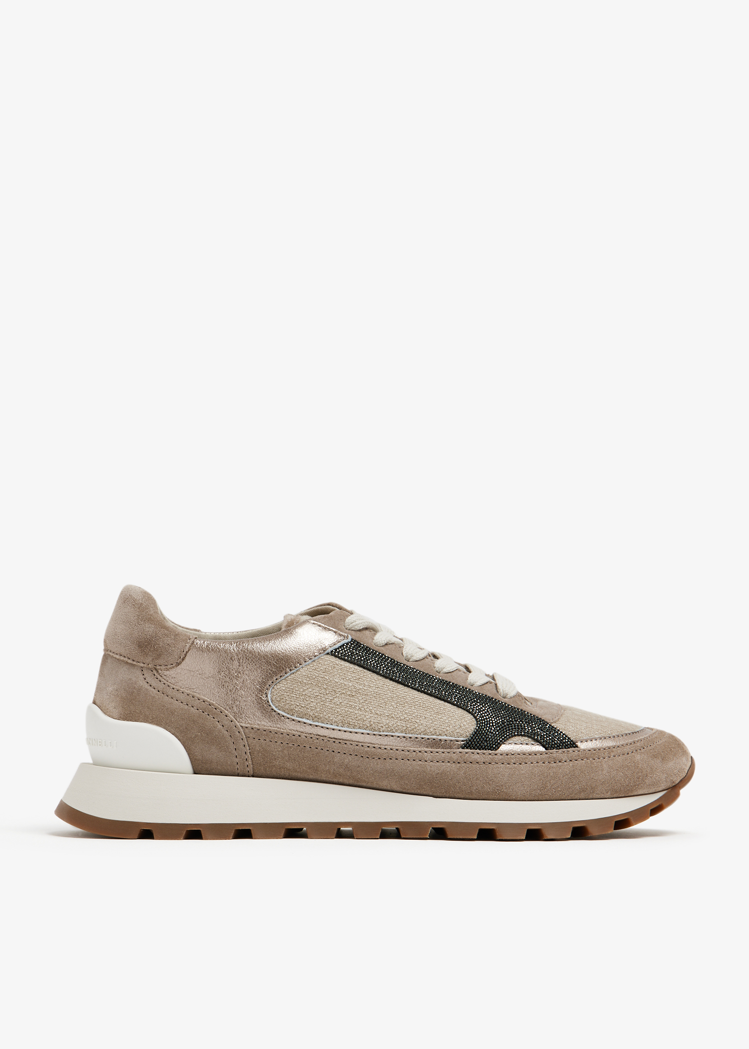 

Suede flannel sneakers, Beige