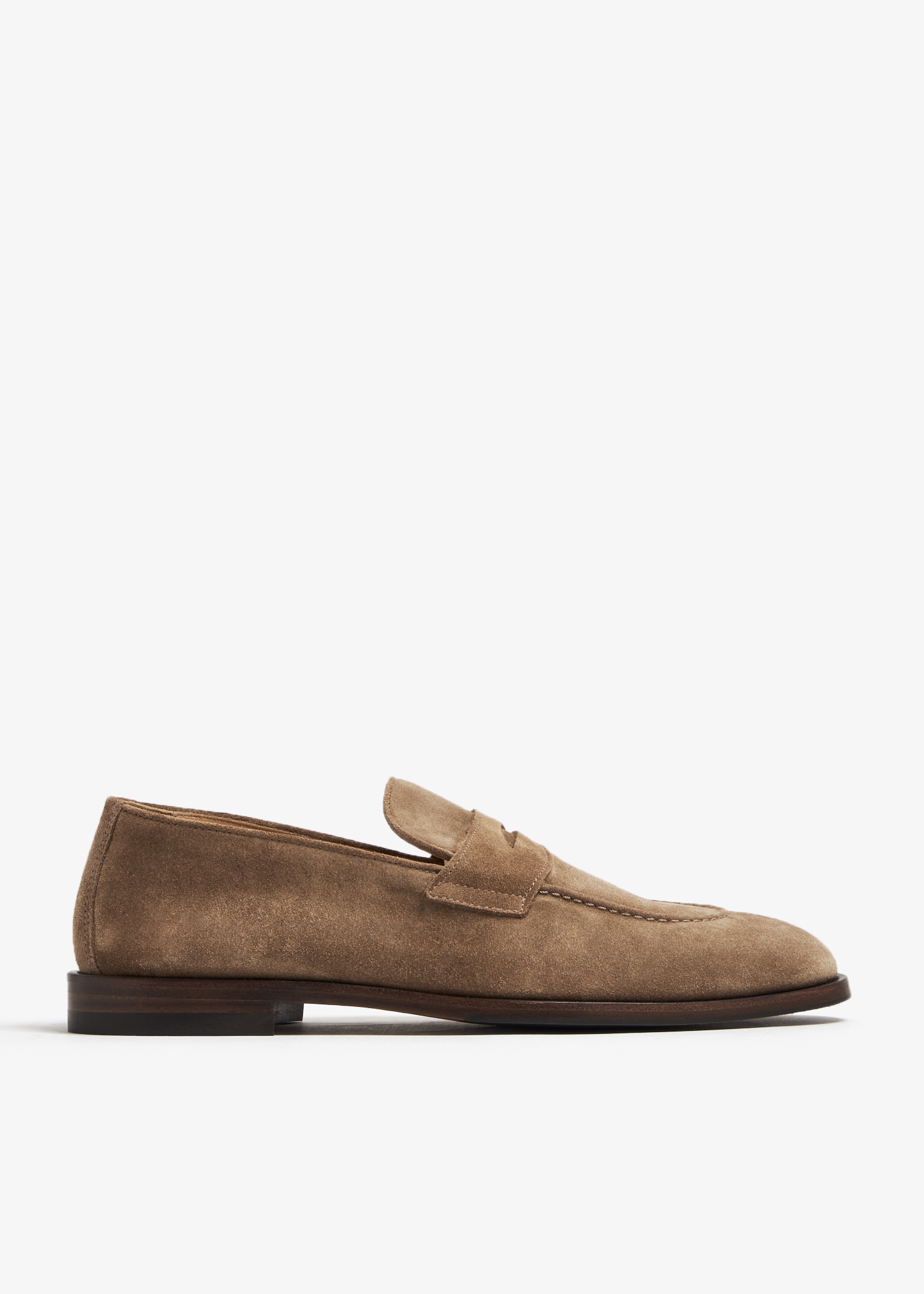 

Suede penny loafers, Beige