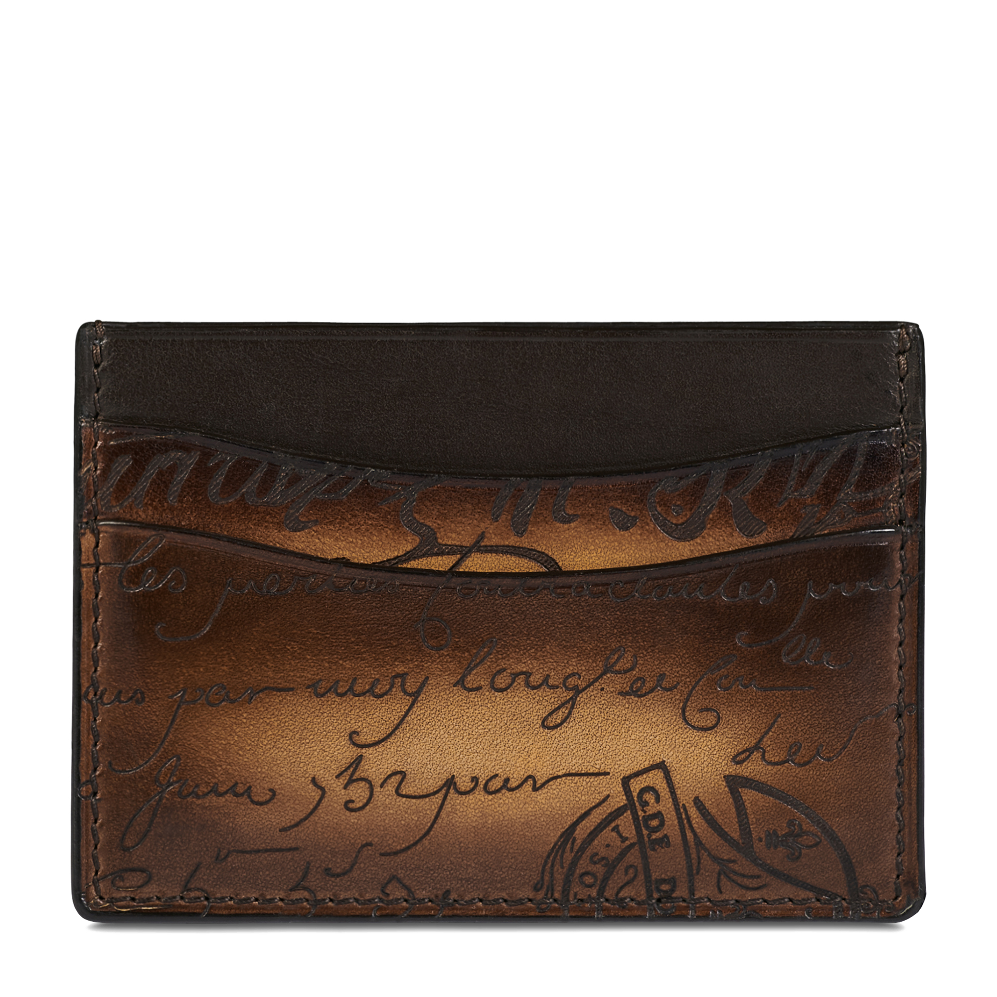 

Bambou Scritto leather cardholder, Brown