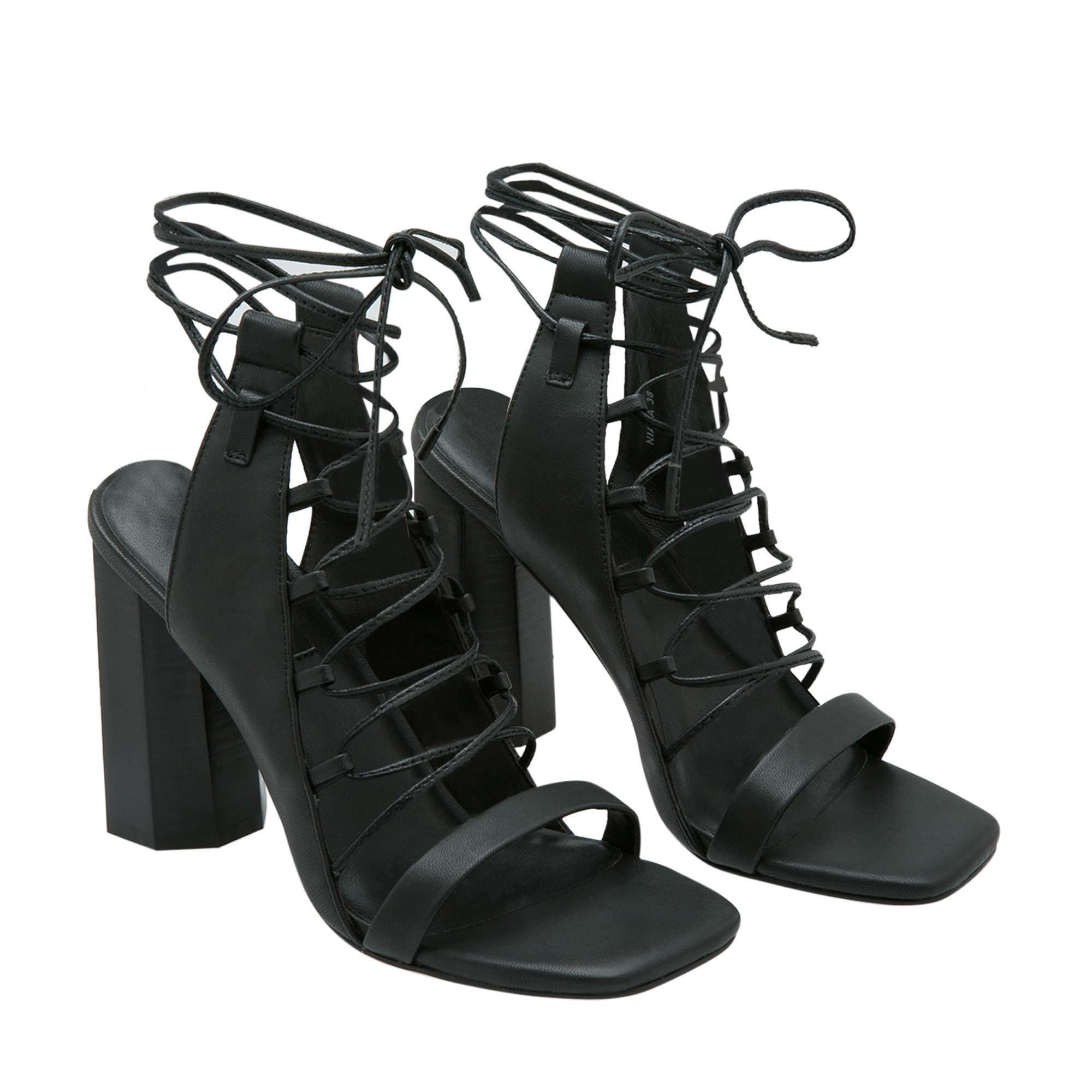 

Lace-up sandals, Black