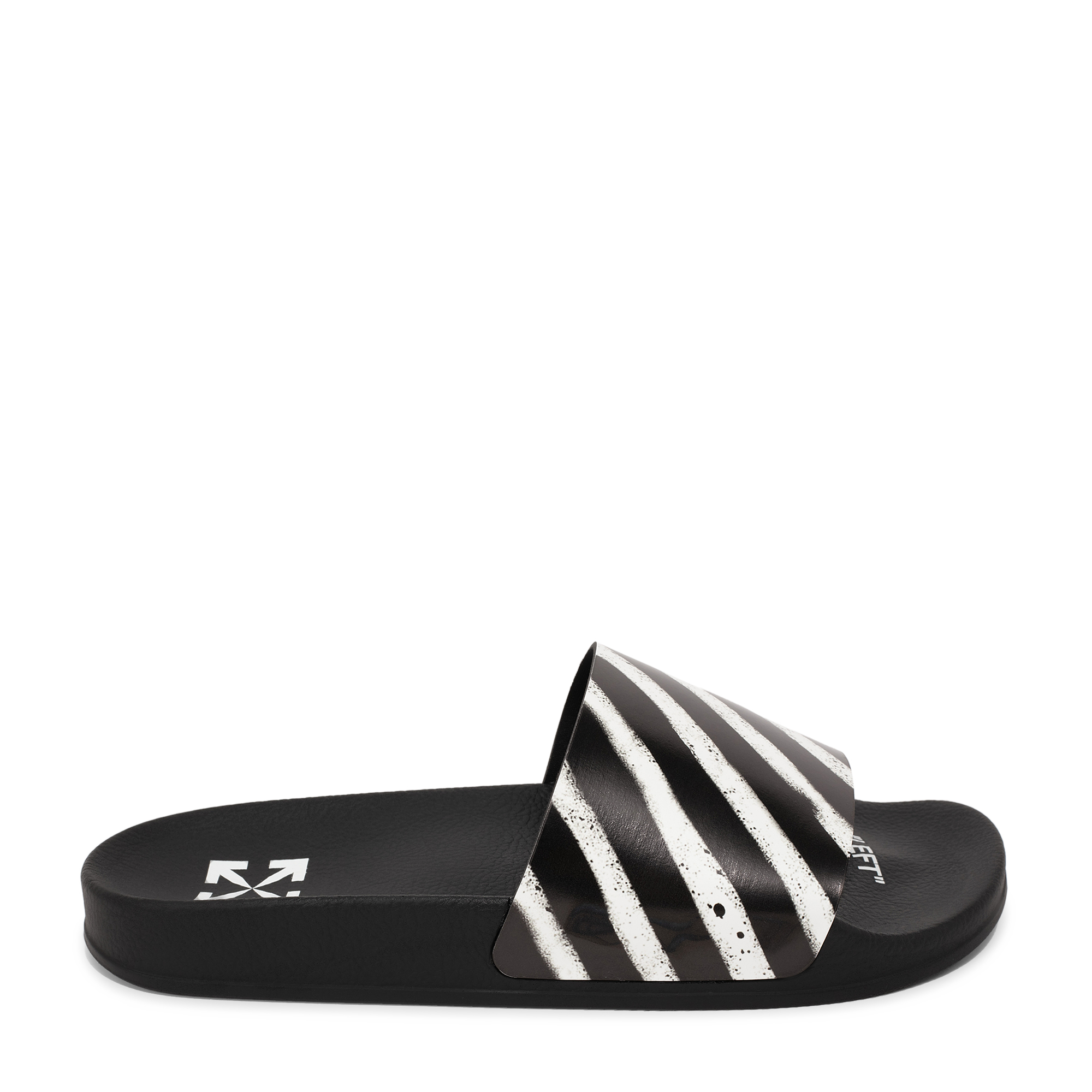 Off white spray striped slide sale sandals