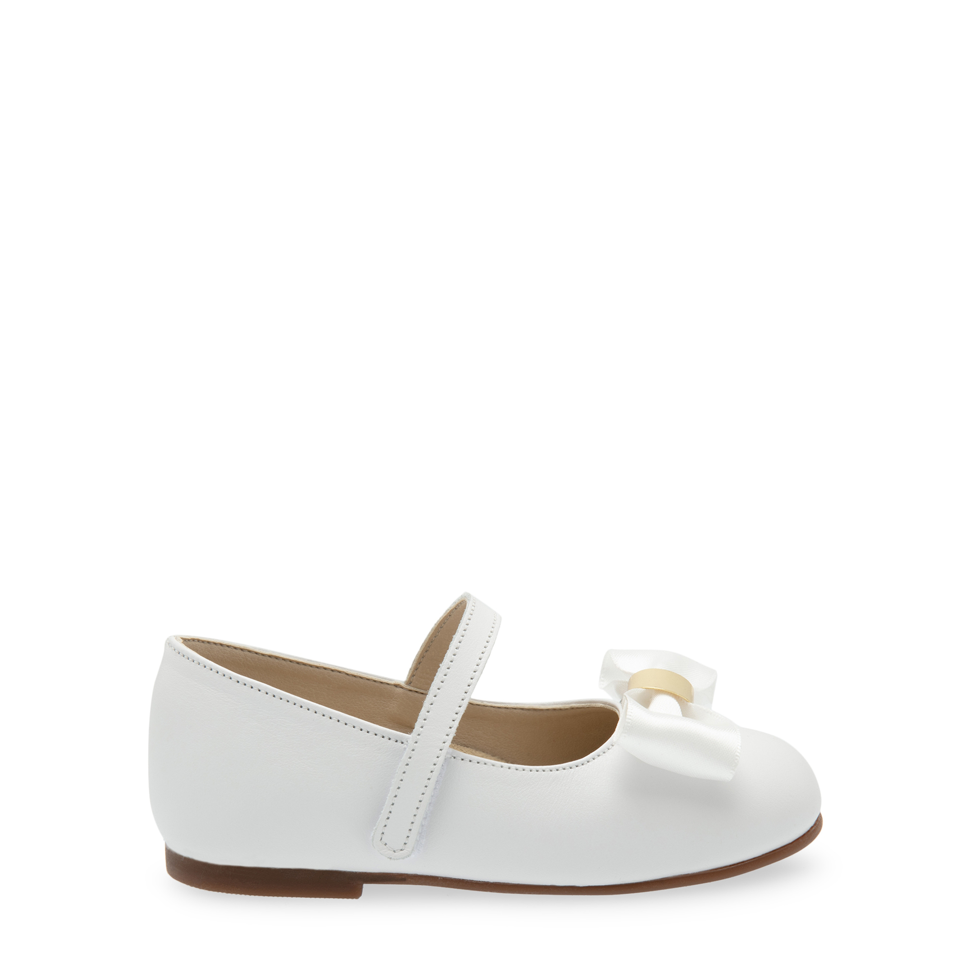 

Embellished leather ballerinas, White