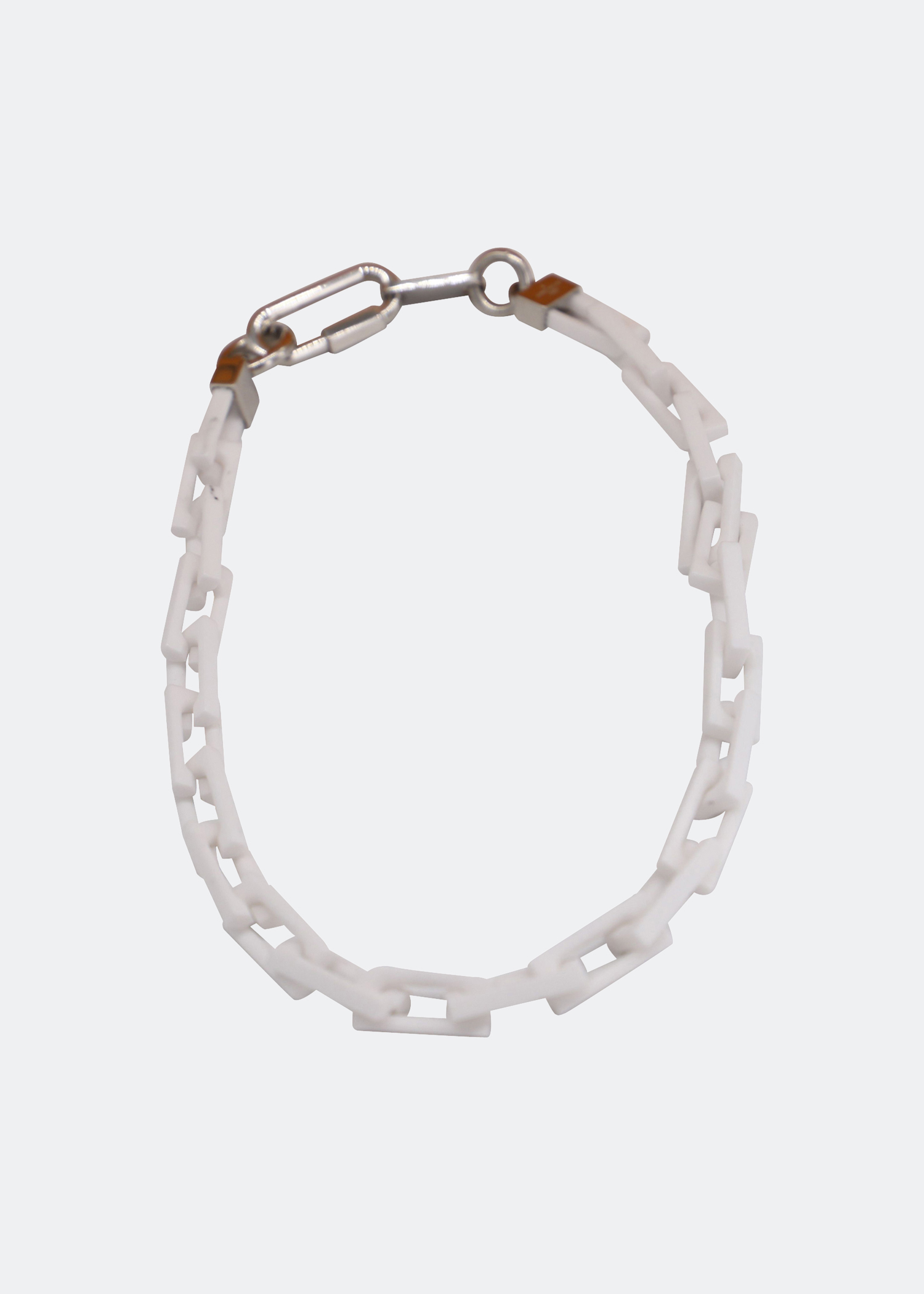 

Square chain links necklace, White