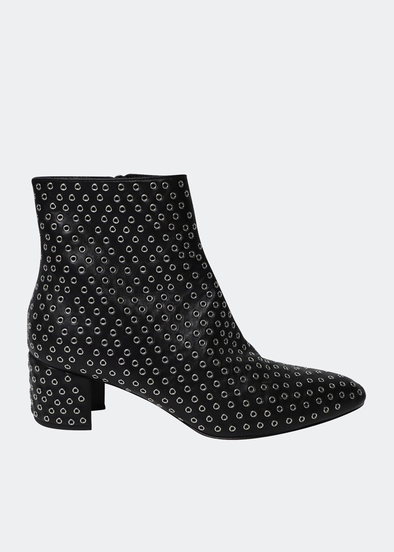 

Block heeled eyelet boots in black leather