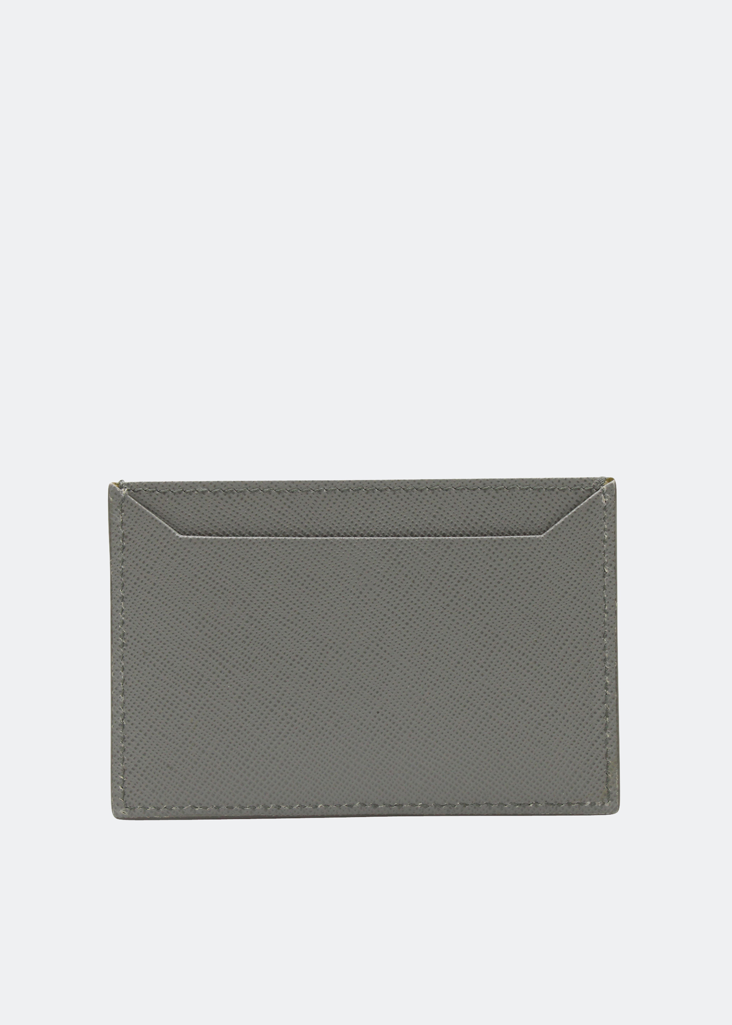 

Flat business card holder in grey saffiano leather