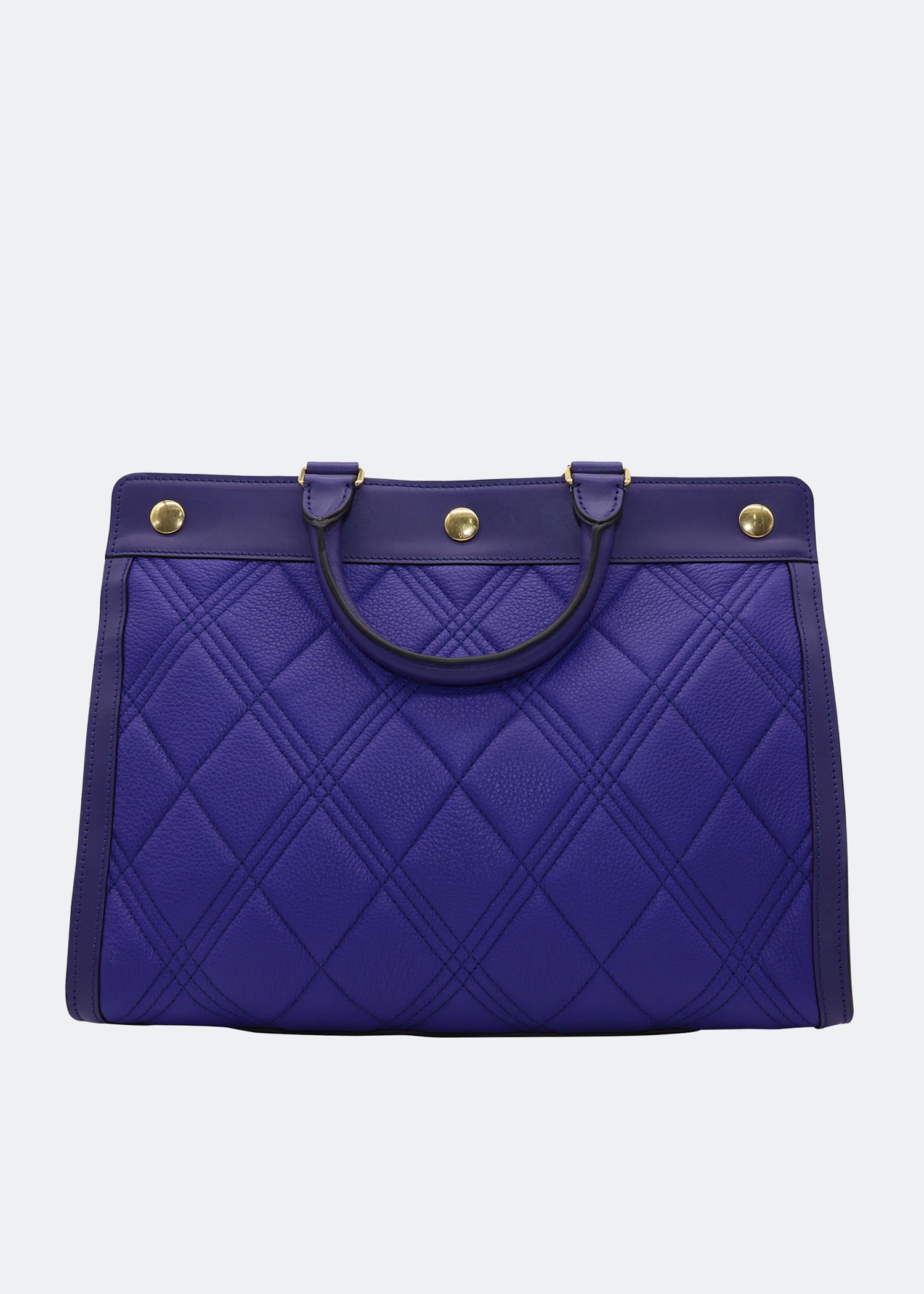 

Classic Marylebone quilted tote bag in purple leather